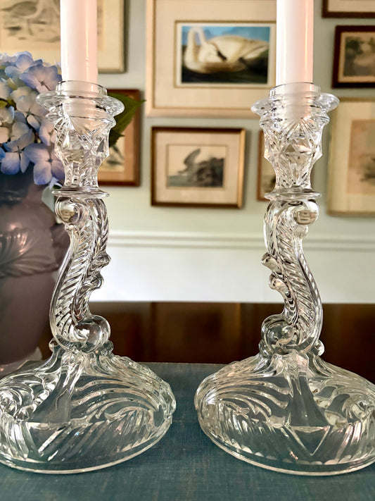 Vintage Indiana Glass Candlesticks