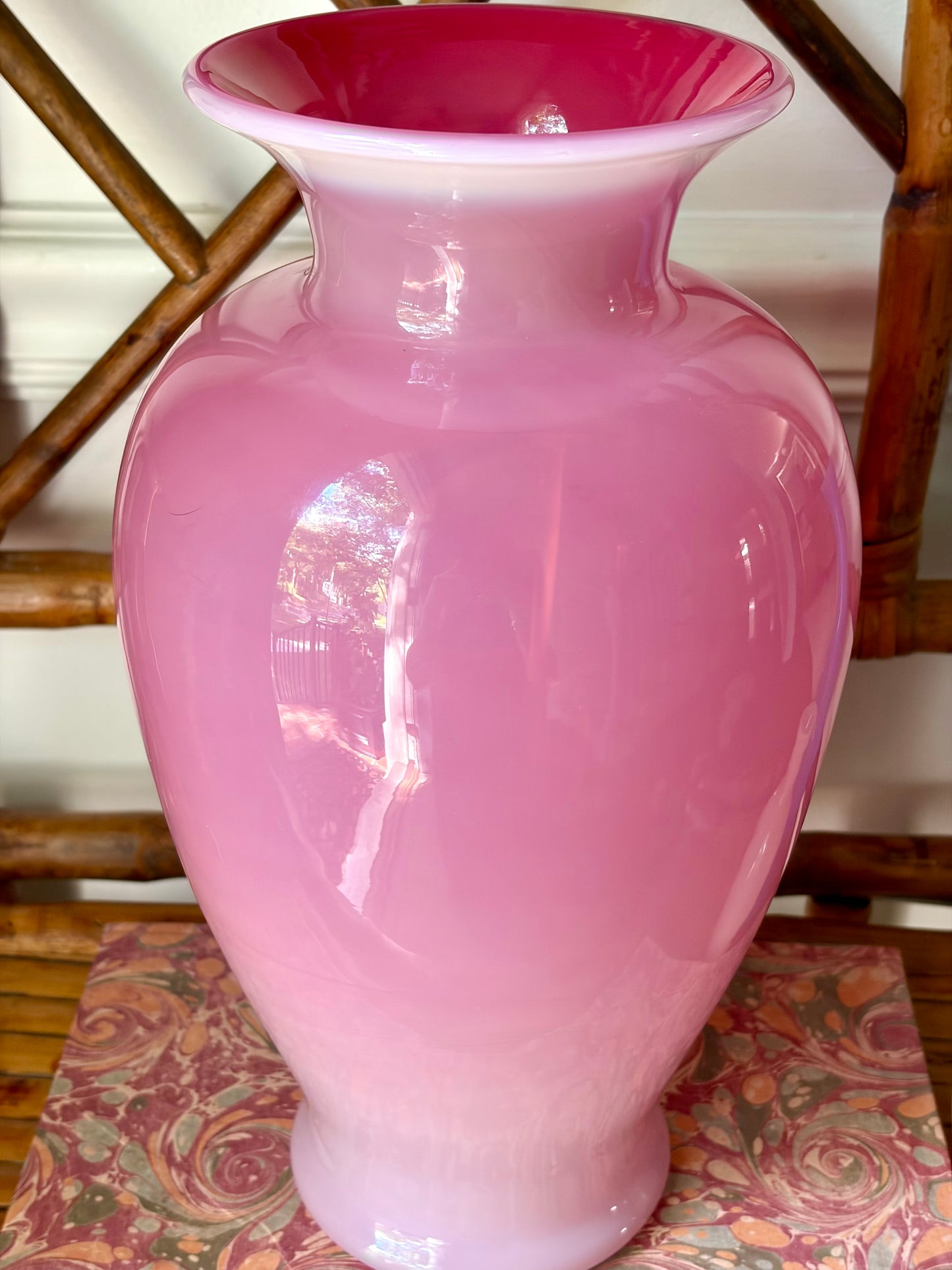 Vintage Pink Opaline Vase