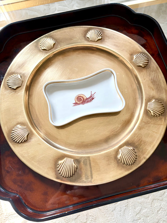 Vintage French Snail Pillivuyt Porcelain Dish