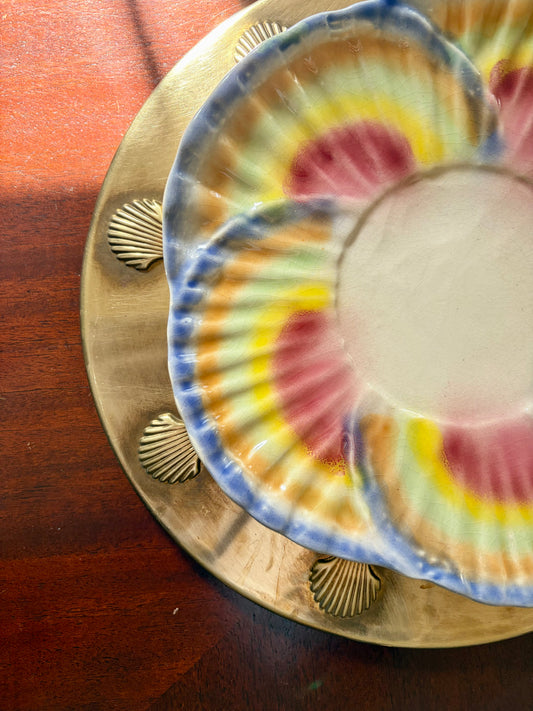 Vintage Pair of Medes Caldas Majolica Plates