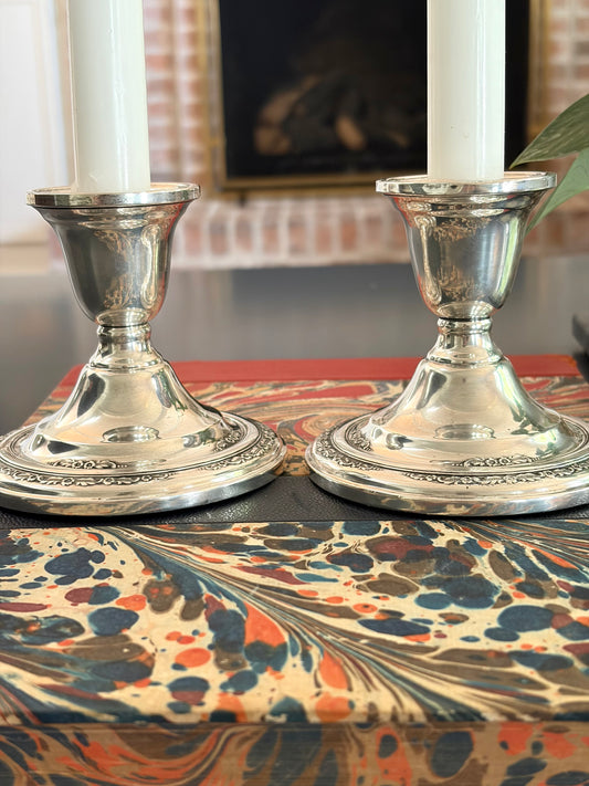 Vintage Weighted Sterling Candlesticks
