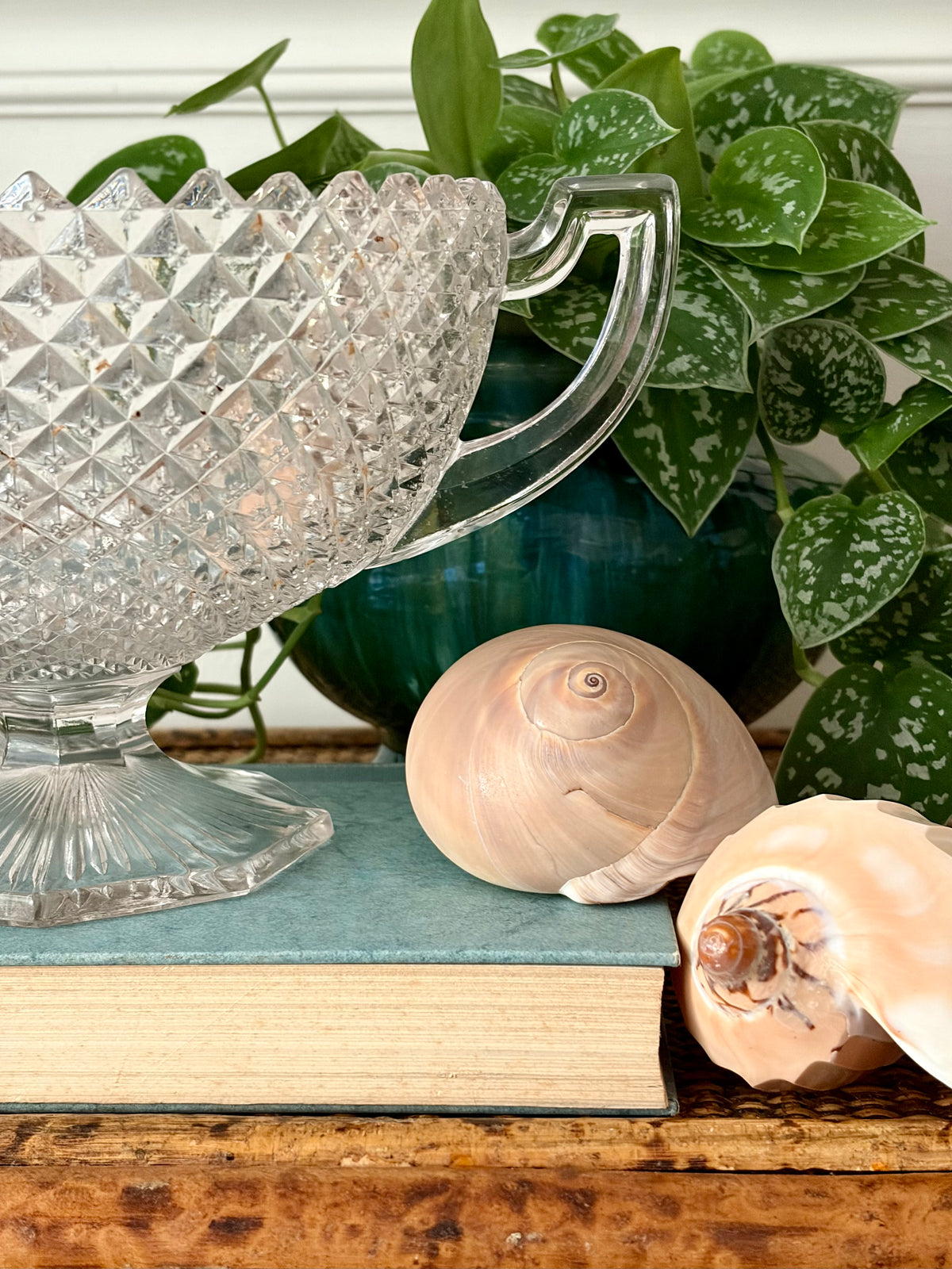 Vintage Cut Glass Pedestal Bowl