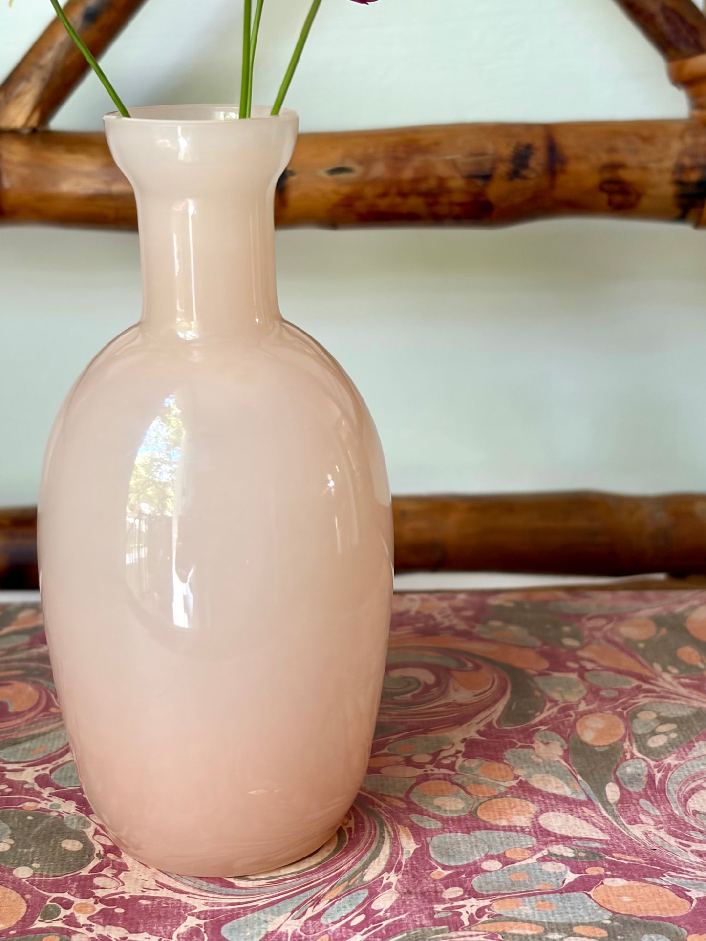 Vintage Pale Pink Opaline Bud Vase