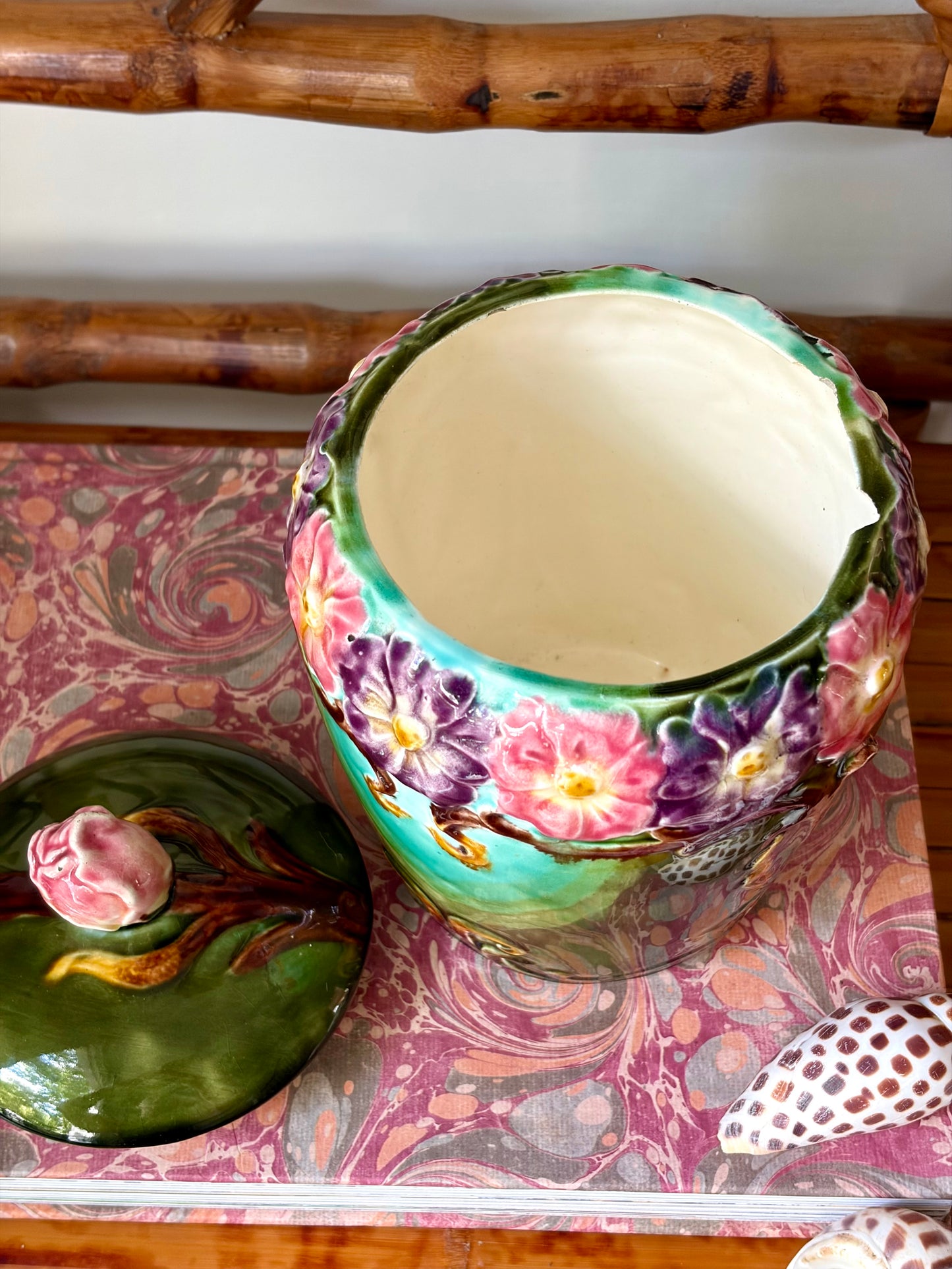 Antique German Majolica Jar