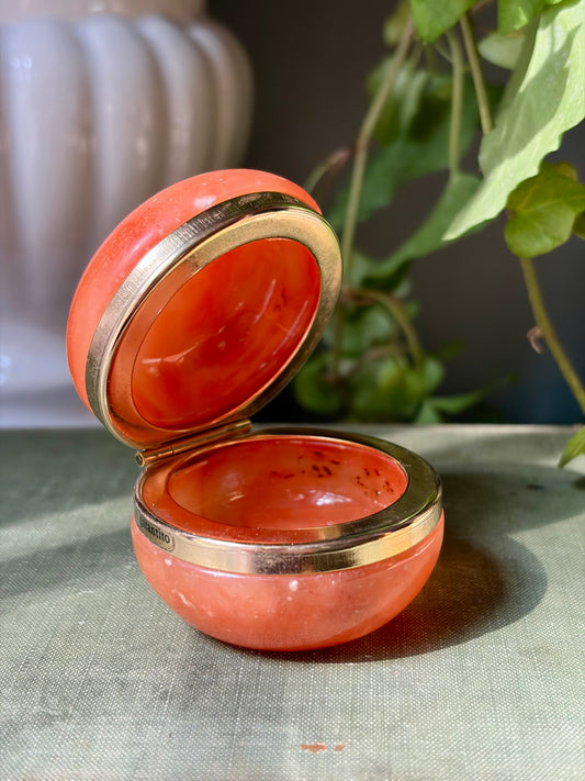 Vintage Coral Alabaster Box