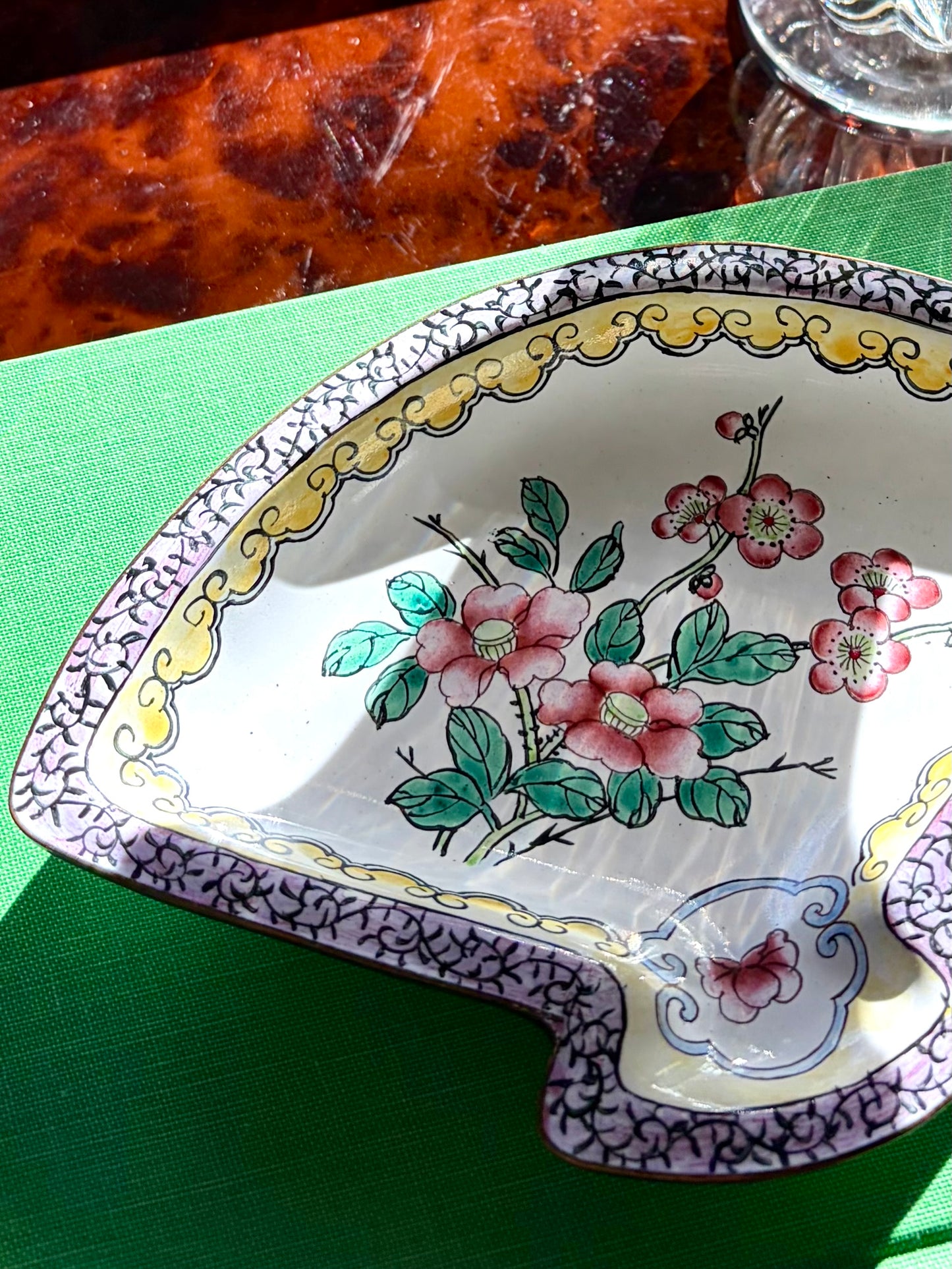 Vintage Enamel Fan Dish
