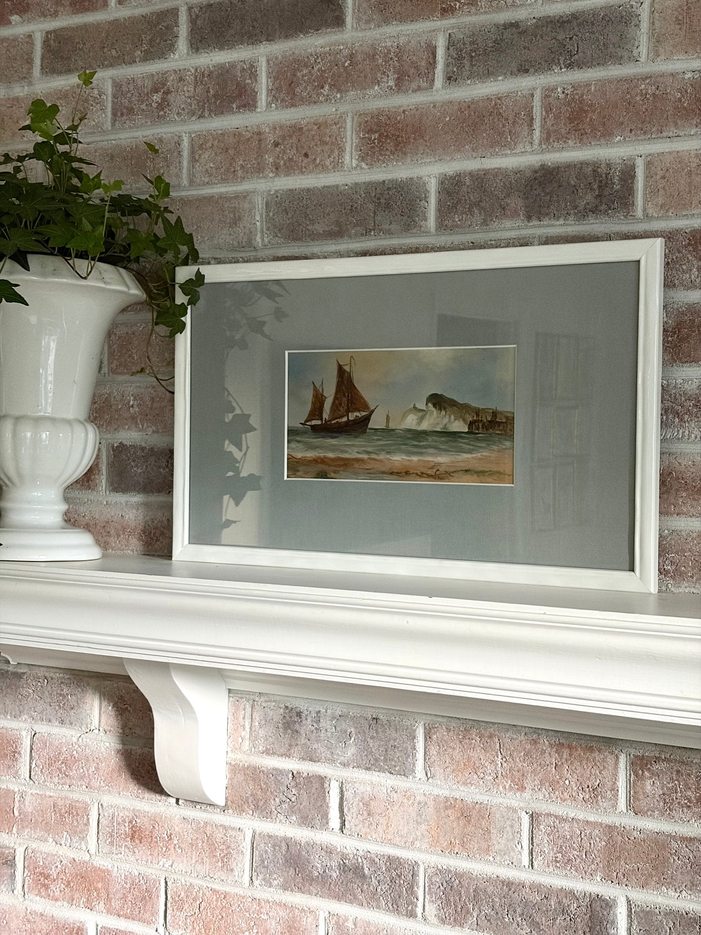 Framed Vintage Ship Painting
