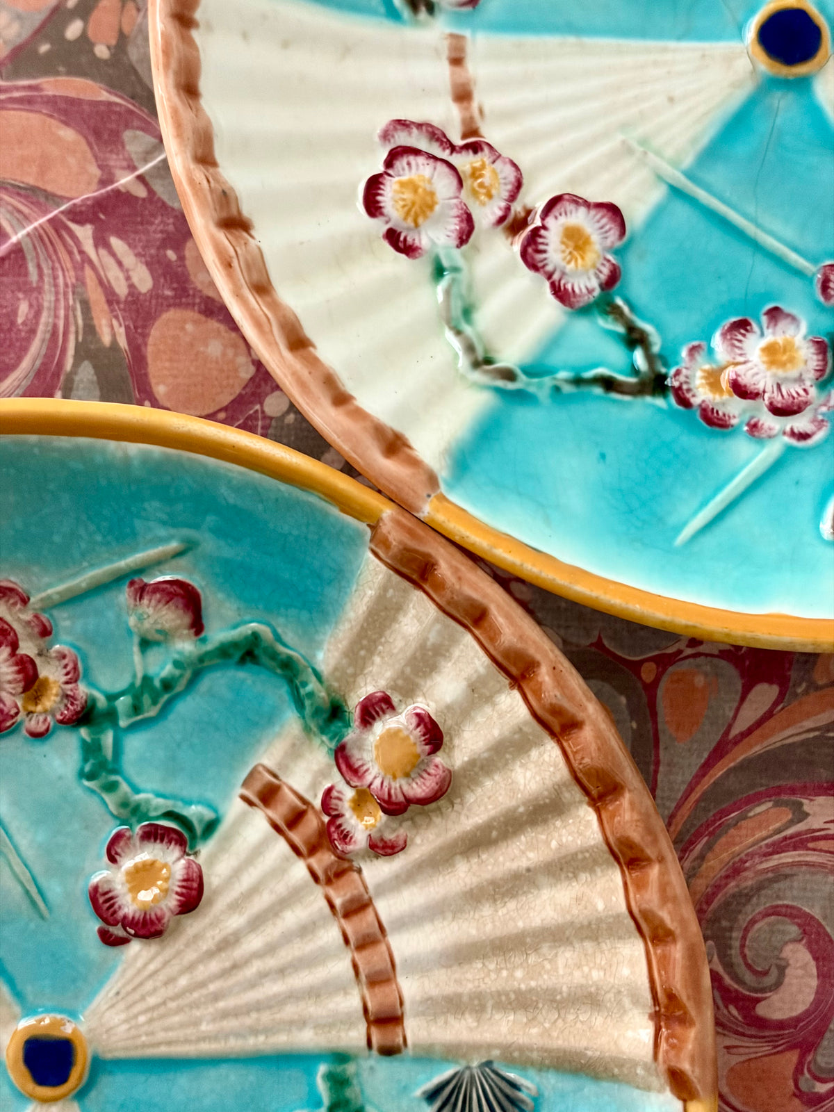 Pair of Antique Wedgewood Majolica Plates