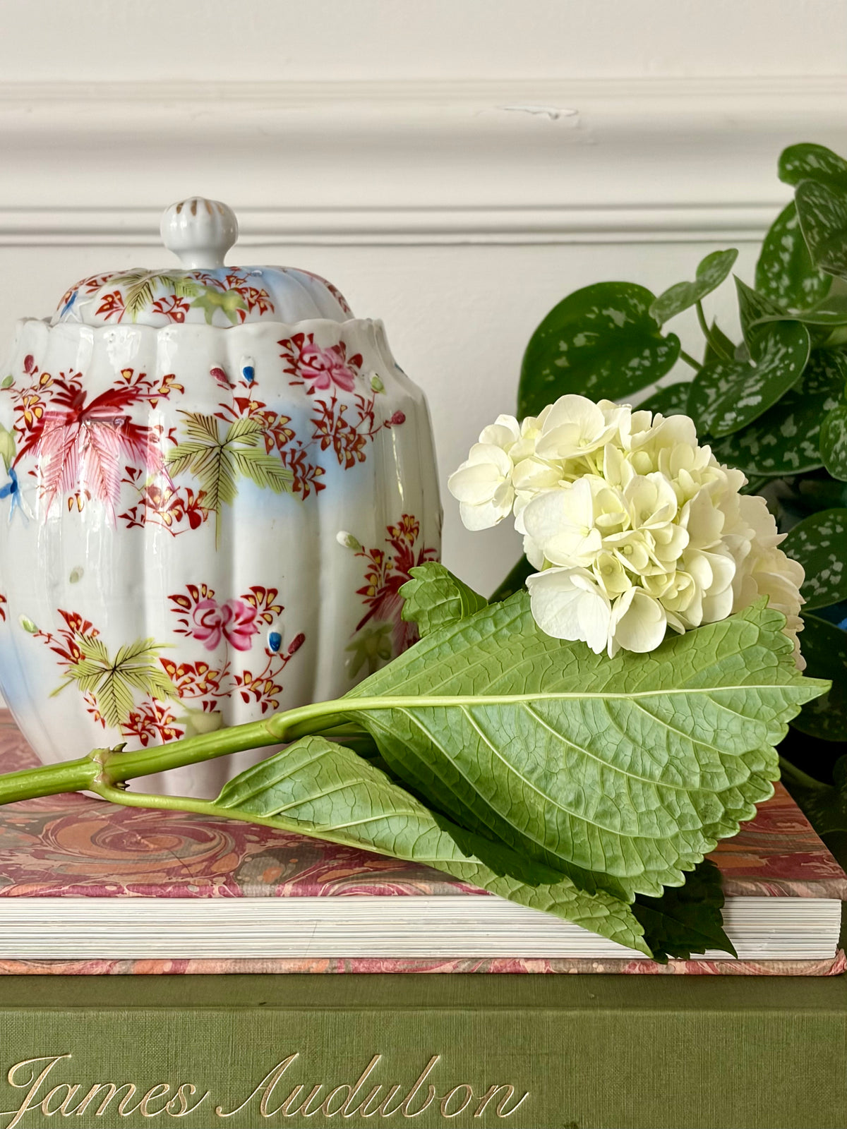 Antique Hand-Painted Biscuit Jar