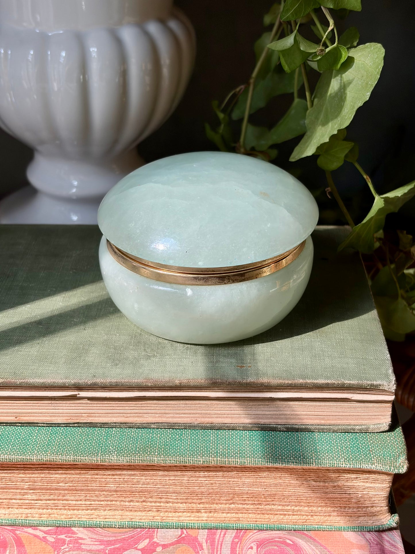 Vintage Light Blue Italian Alabaster Box