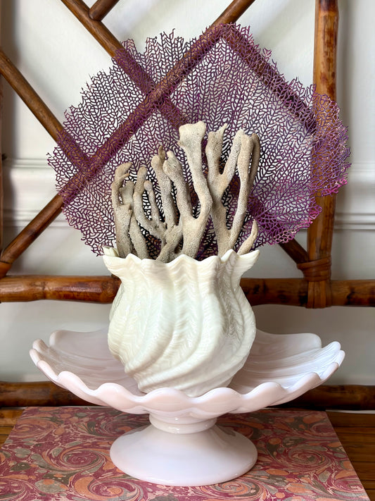Vintage Belleek Neptune Twisted Vase
