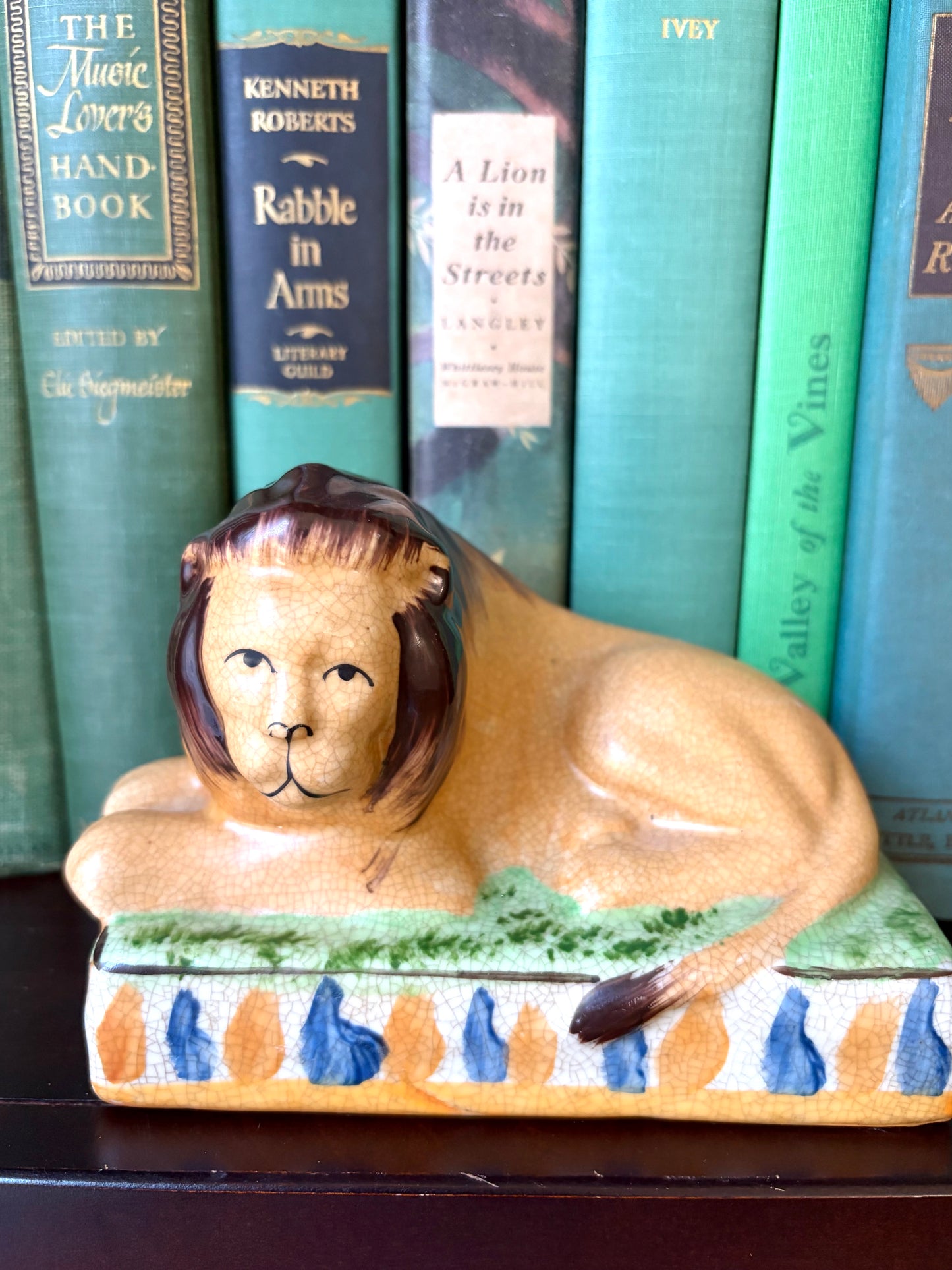 Vintage Staffordshire Style Recumbent Lion