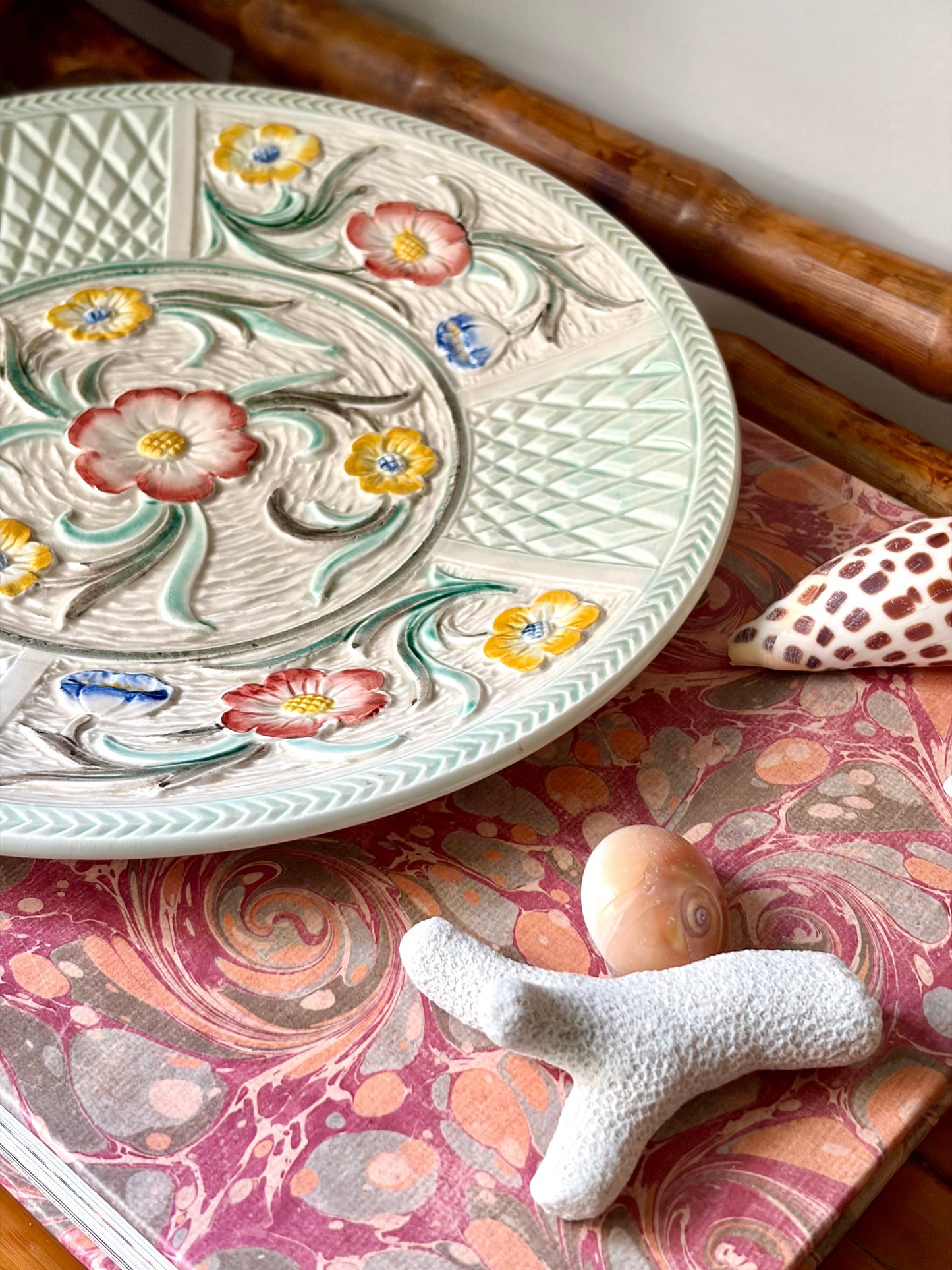 Vintage English Majolica Style Plate