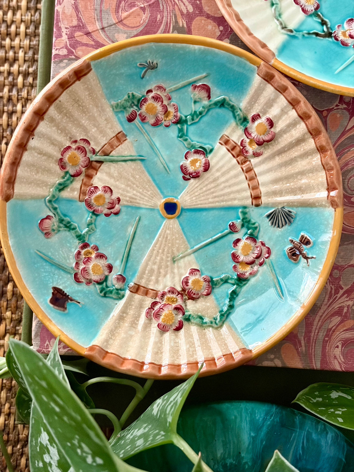 Pair of Antique Wedgewood Majolica Plates