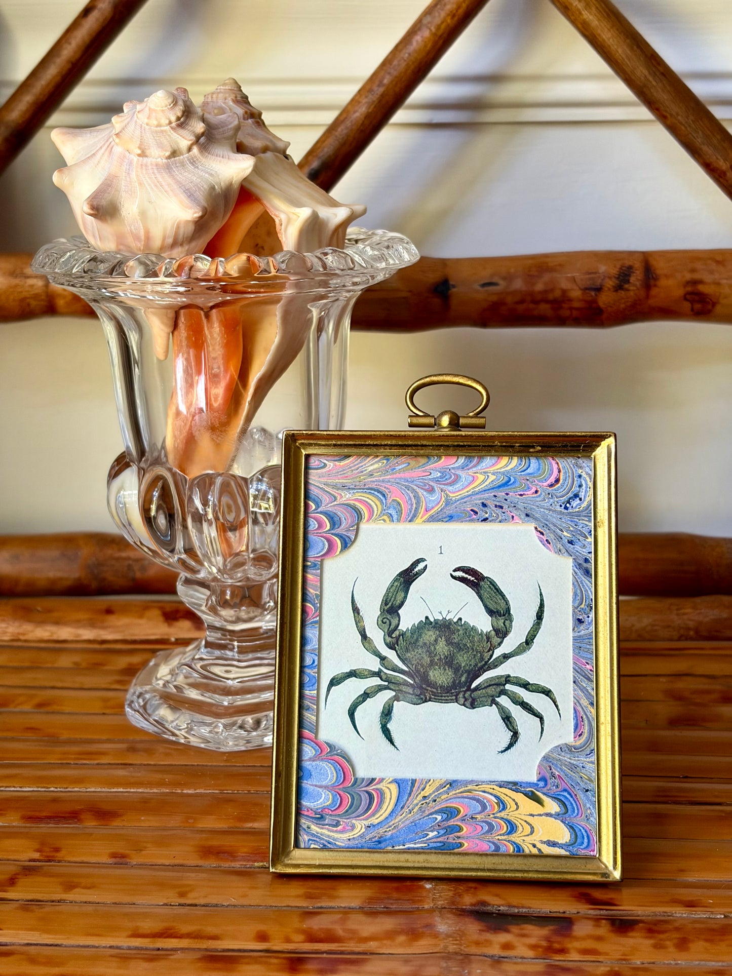 Framed Antique Crab Print