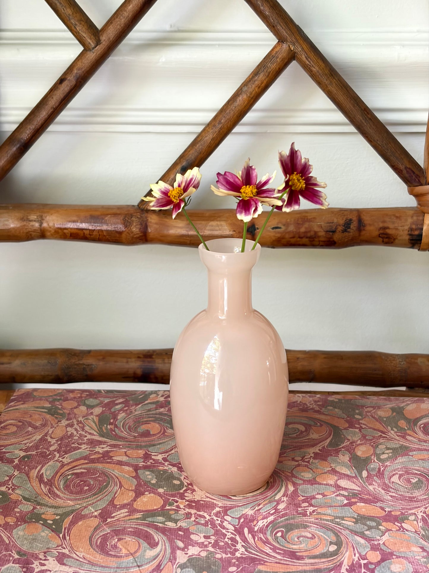 Vintage Pale Pink Opaline Bud Vase