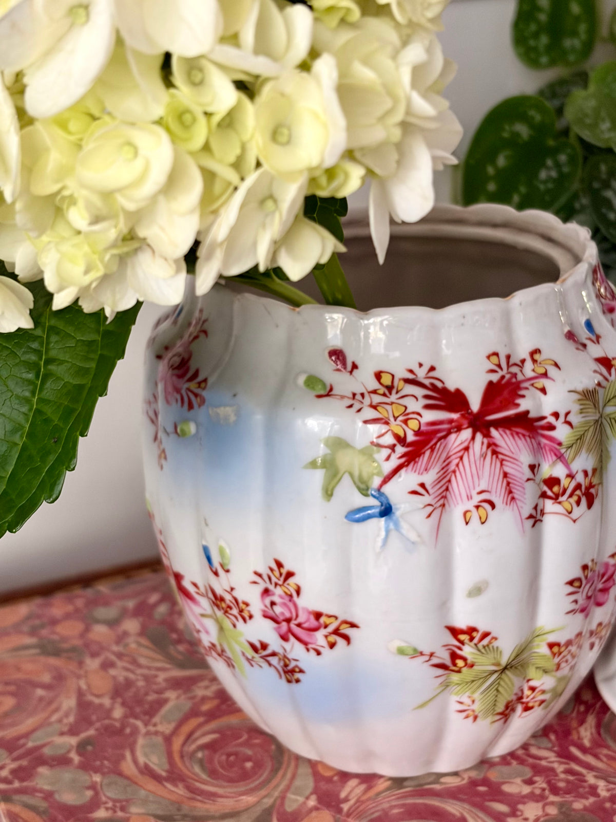 Antique Hand-Painted Biscuit Jar