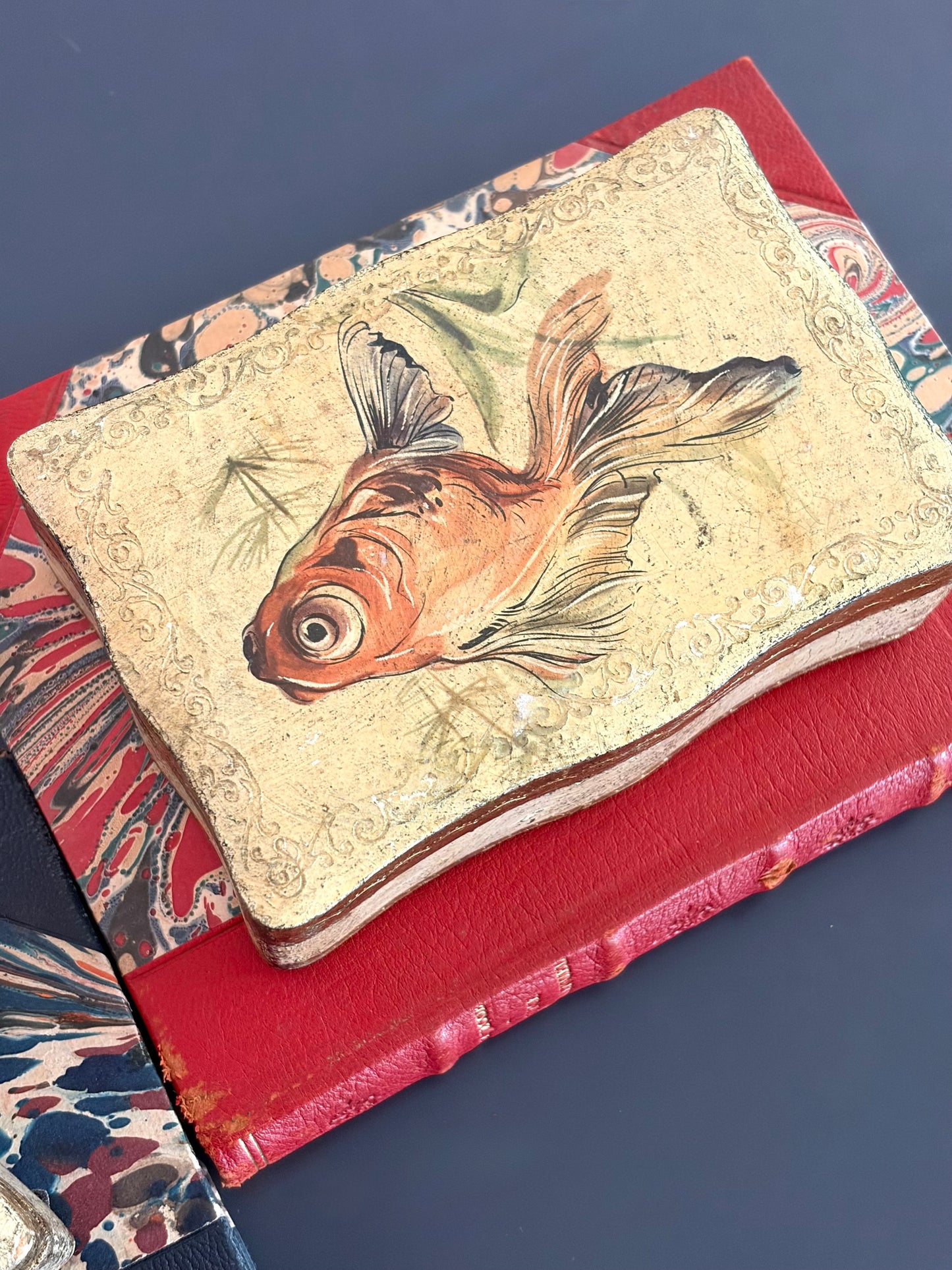 Vintage Florentine Goldfish Box