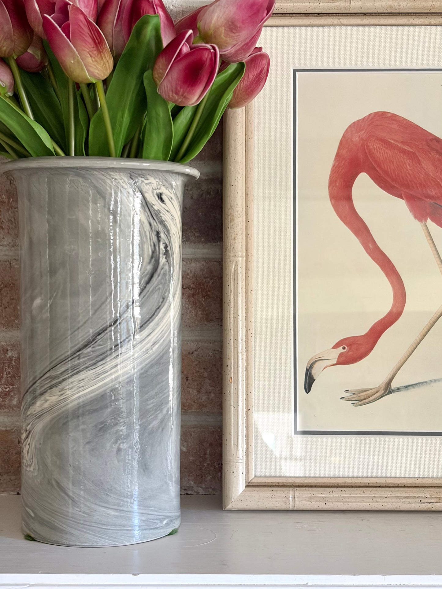 Vintage Framed Flamingo Audubon Bookplate