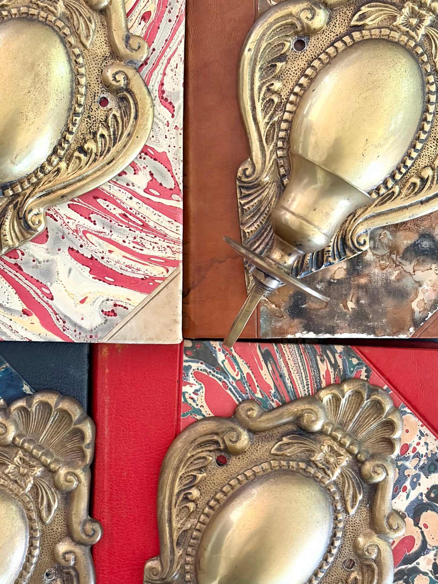 Set of Four Vintage Brass Sconces
