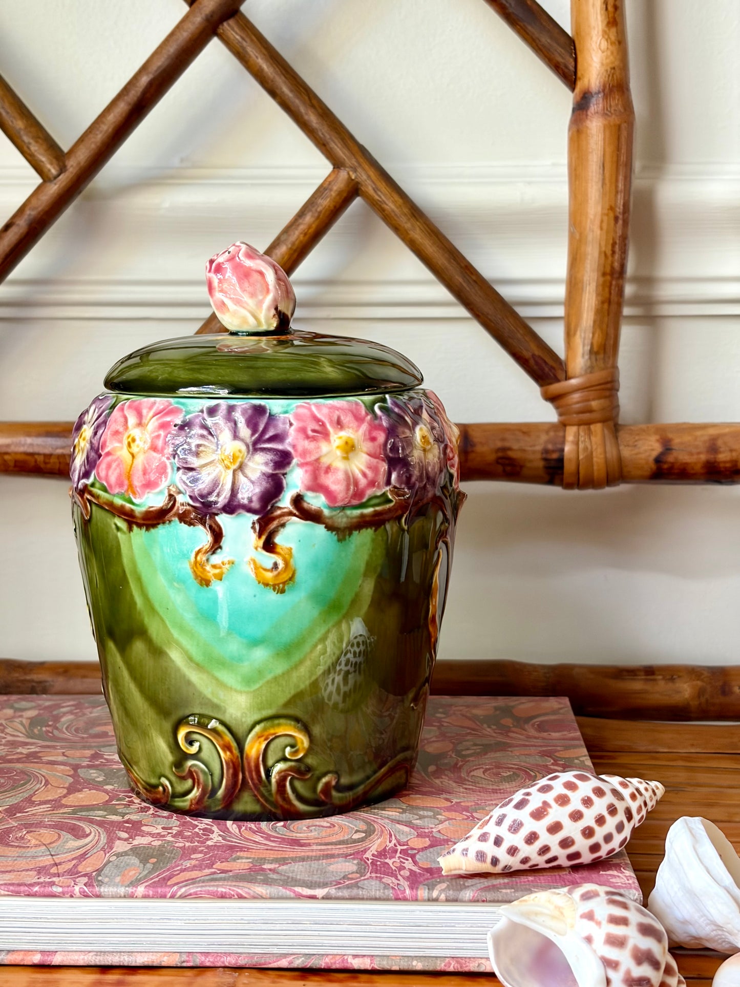 Antique German Majolica Jar