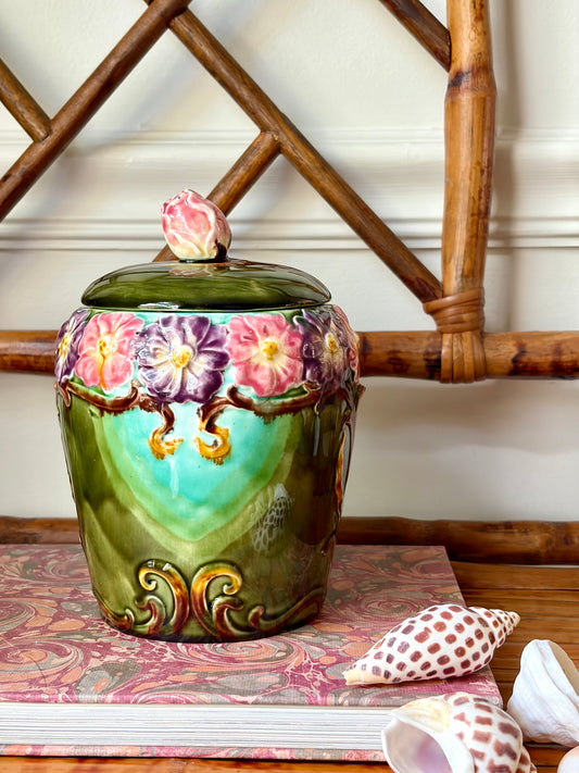 Antique German Majolica Jar