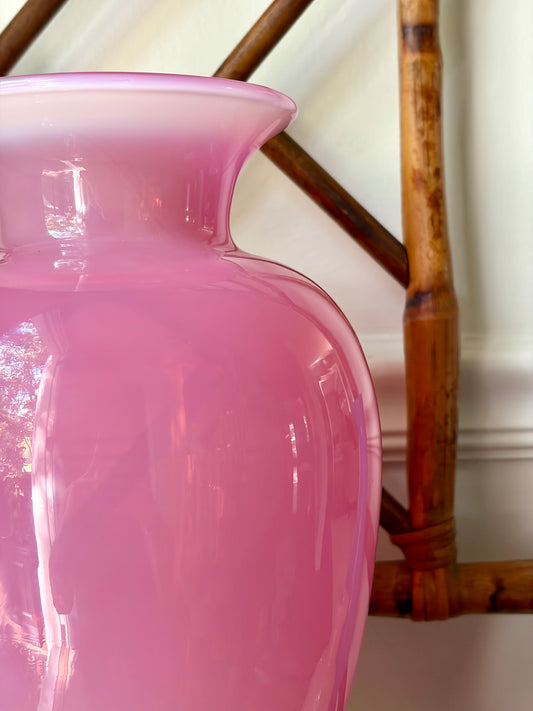Vintage Pink Opaline Vase