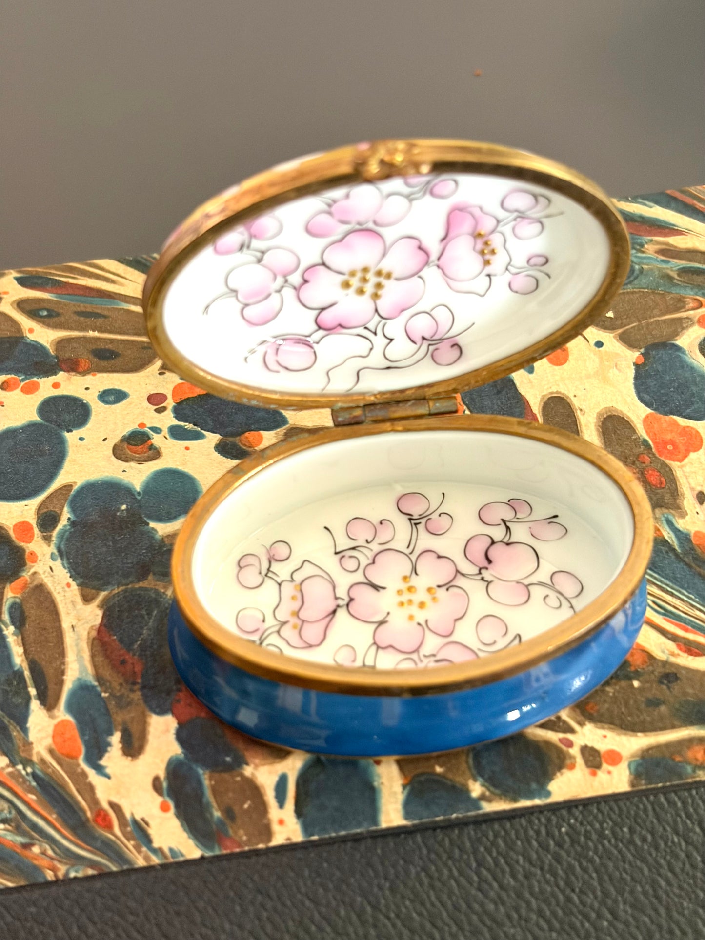Vintage Cherry Blossom Limoges Box