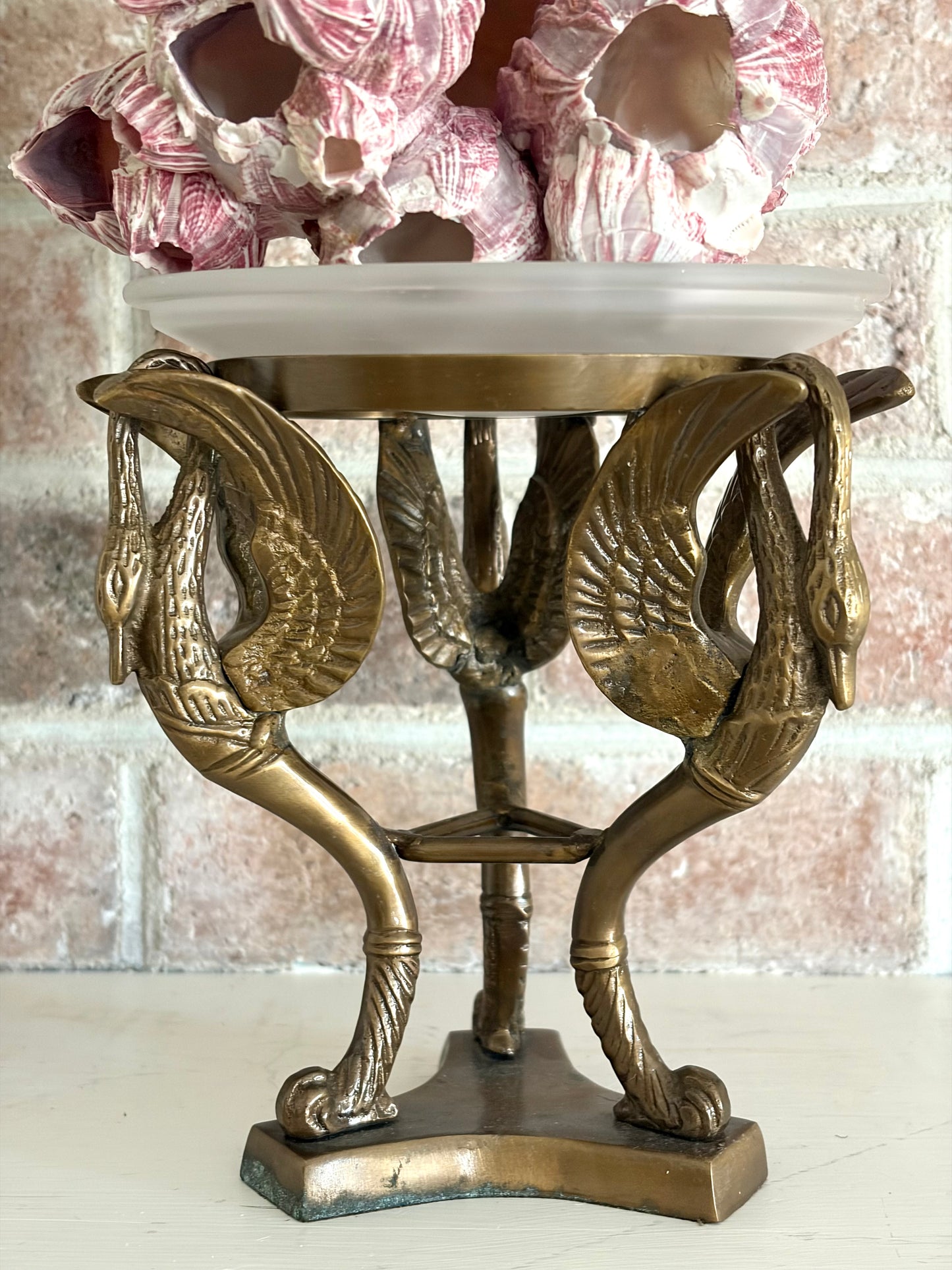 Vintage Brass Swan Stand