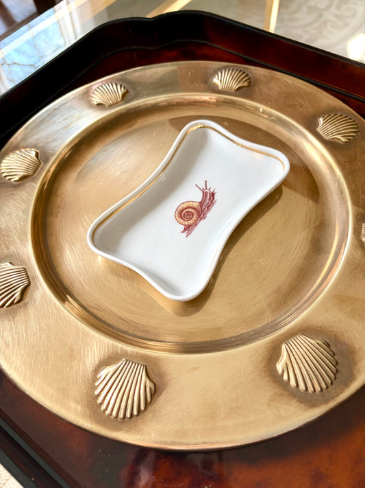 Vintage French Snail Pillivuyt Porcelain Dish