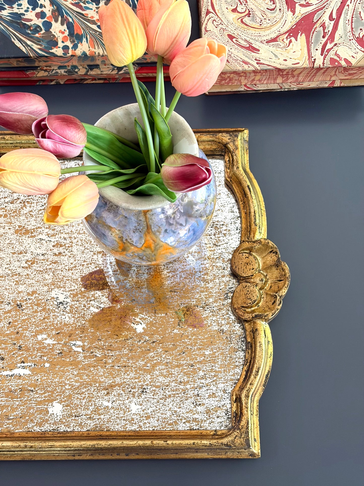 Vintage Florentine Style Mirrored Tray