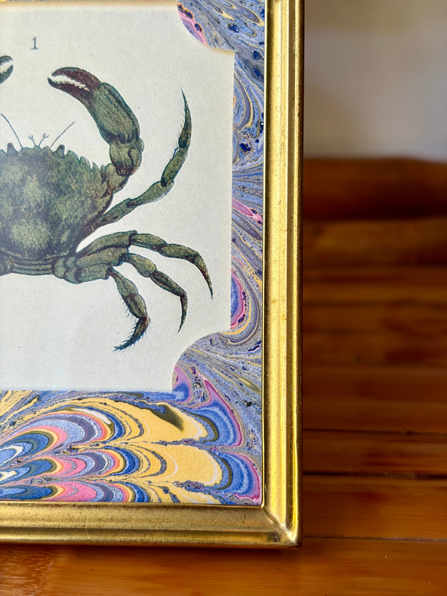 Framed Antique Crab Print