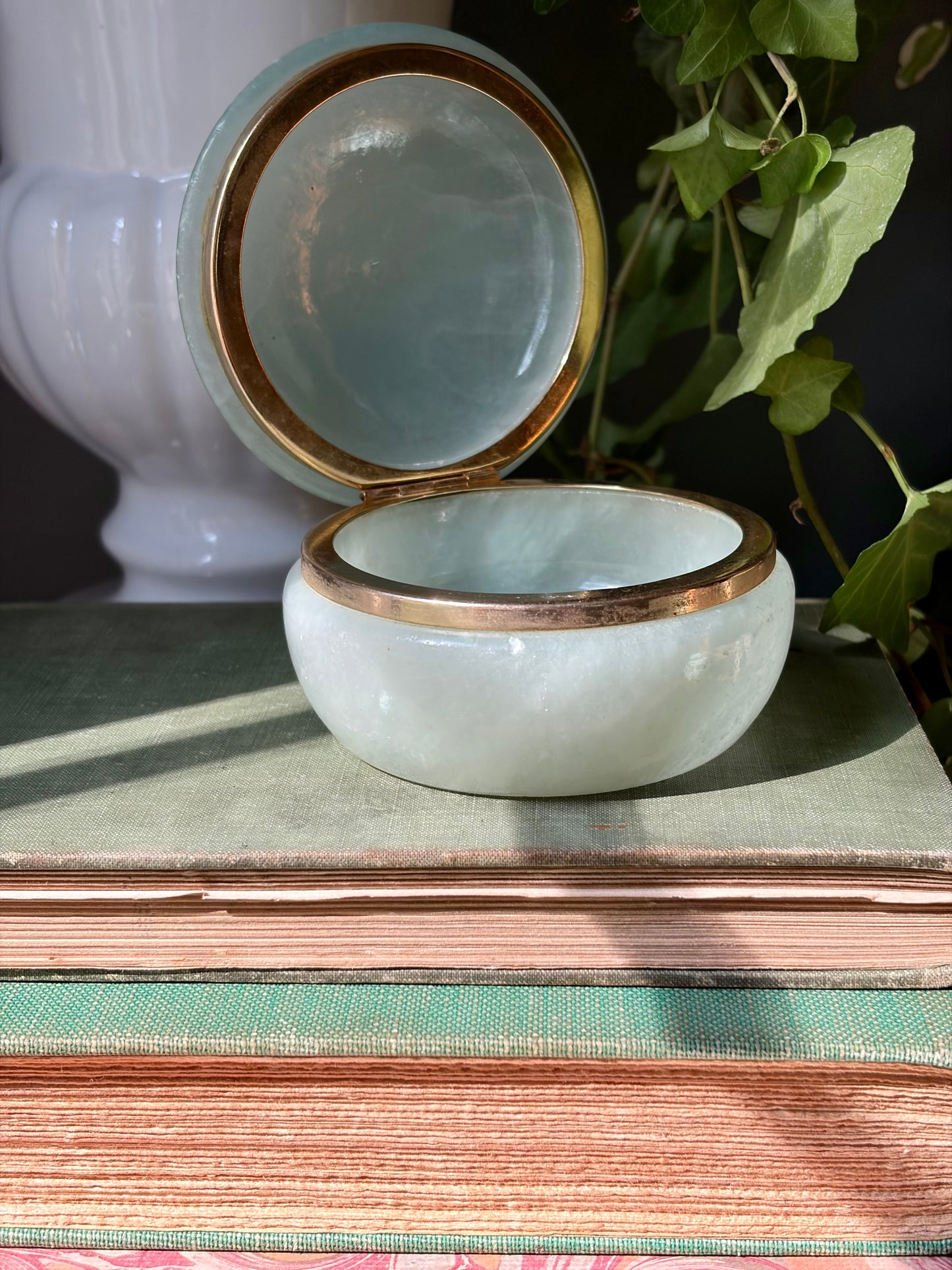 Vintage Light Blue Italian Alabaster Box