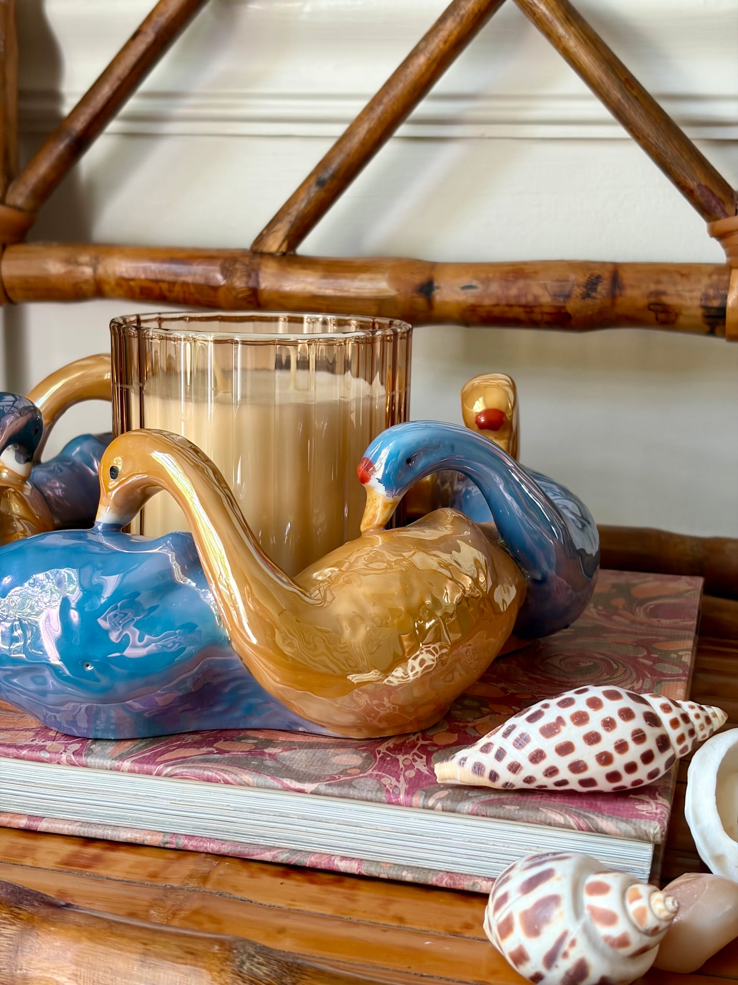 Vintage Interlocking Swan Lusterware Dish