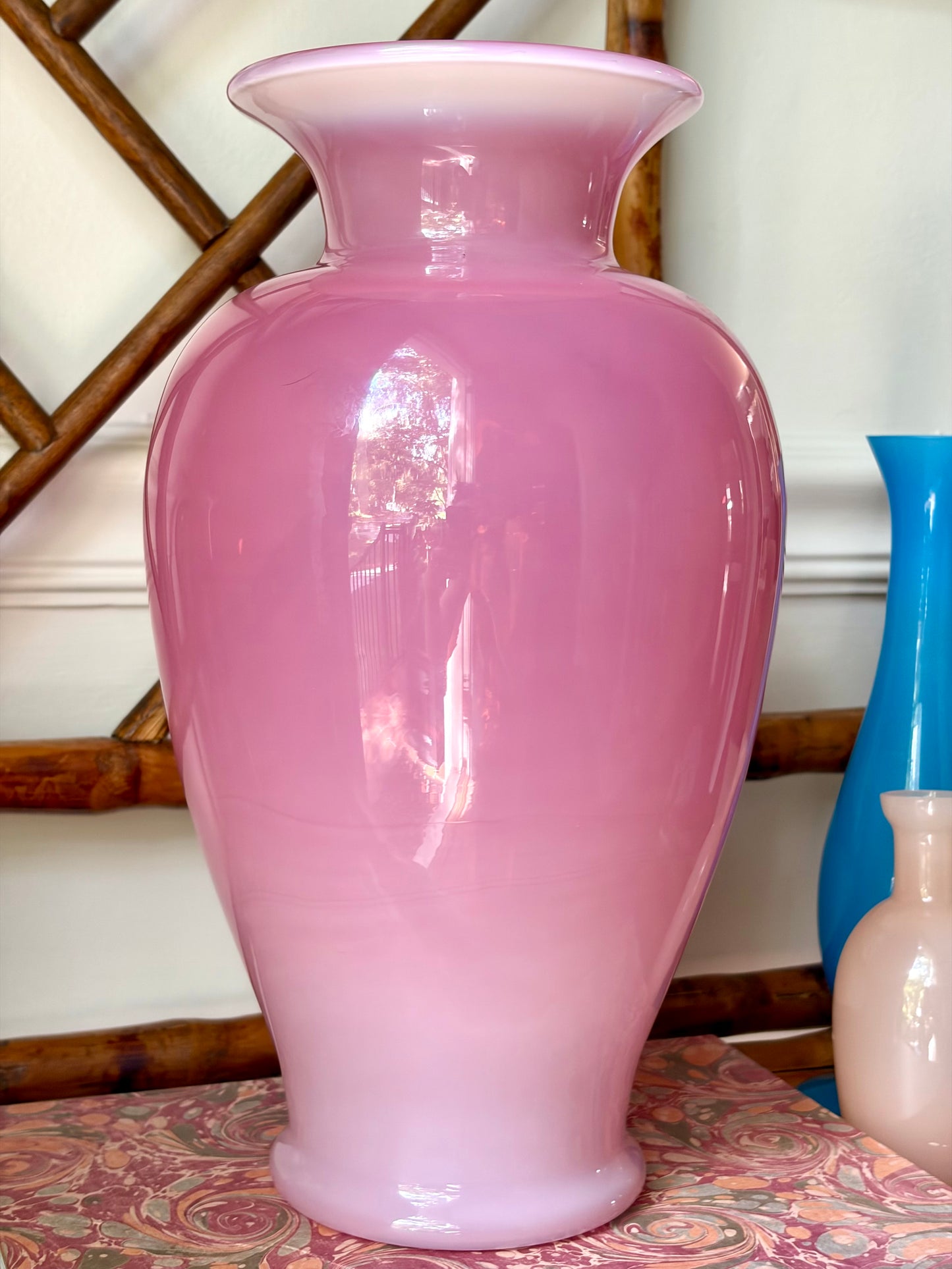 Vintage Pink Opaline Vase