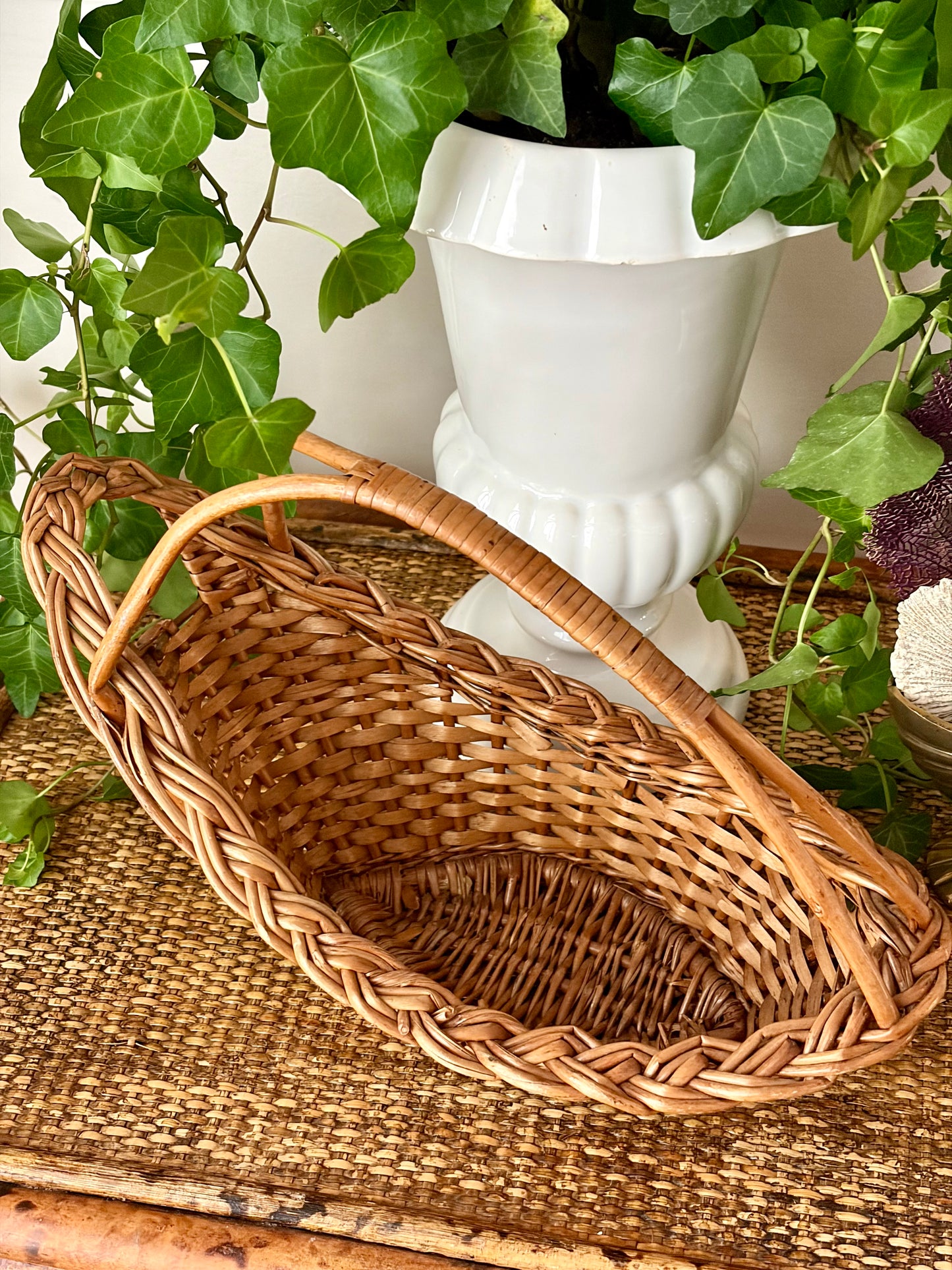 Vintage Wicker Wine Basket