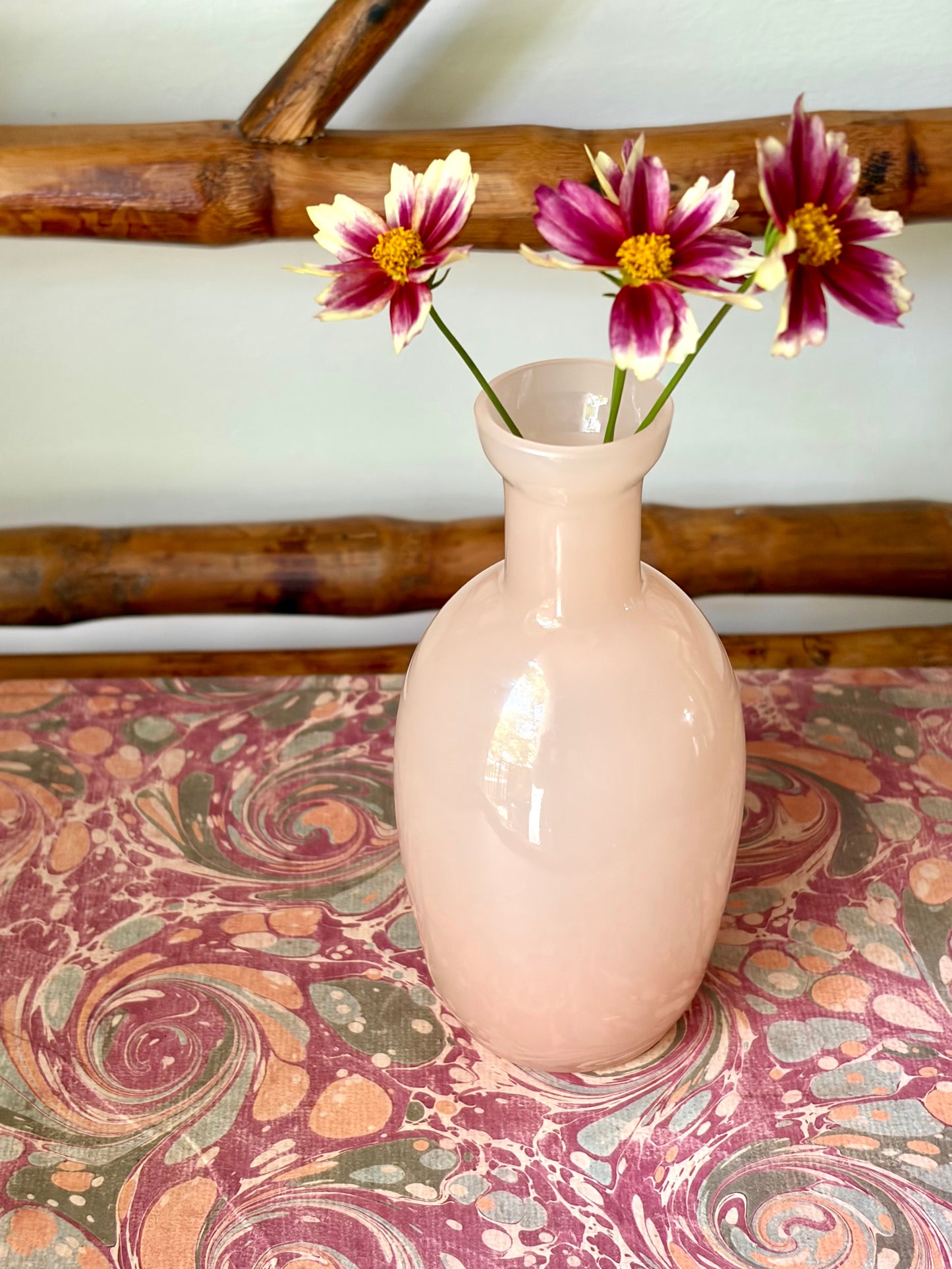 Vintage Pale Pink Opaline Bud Vase