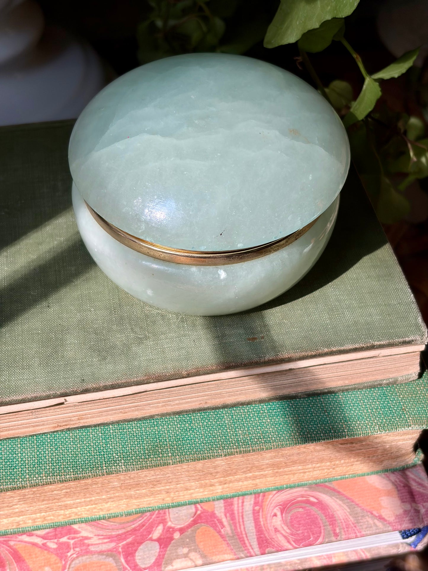 Vintage Light Blue Italian Alabaster Box