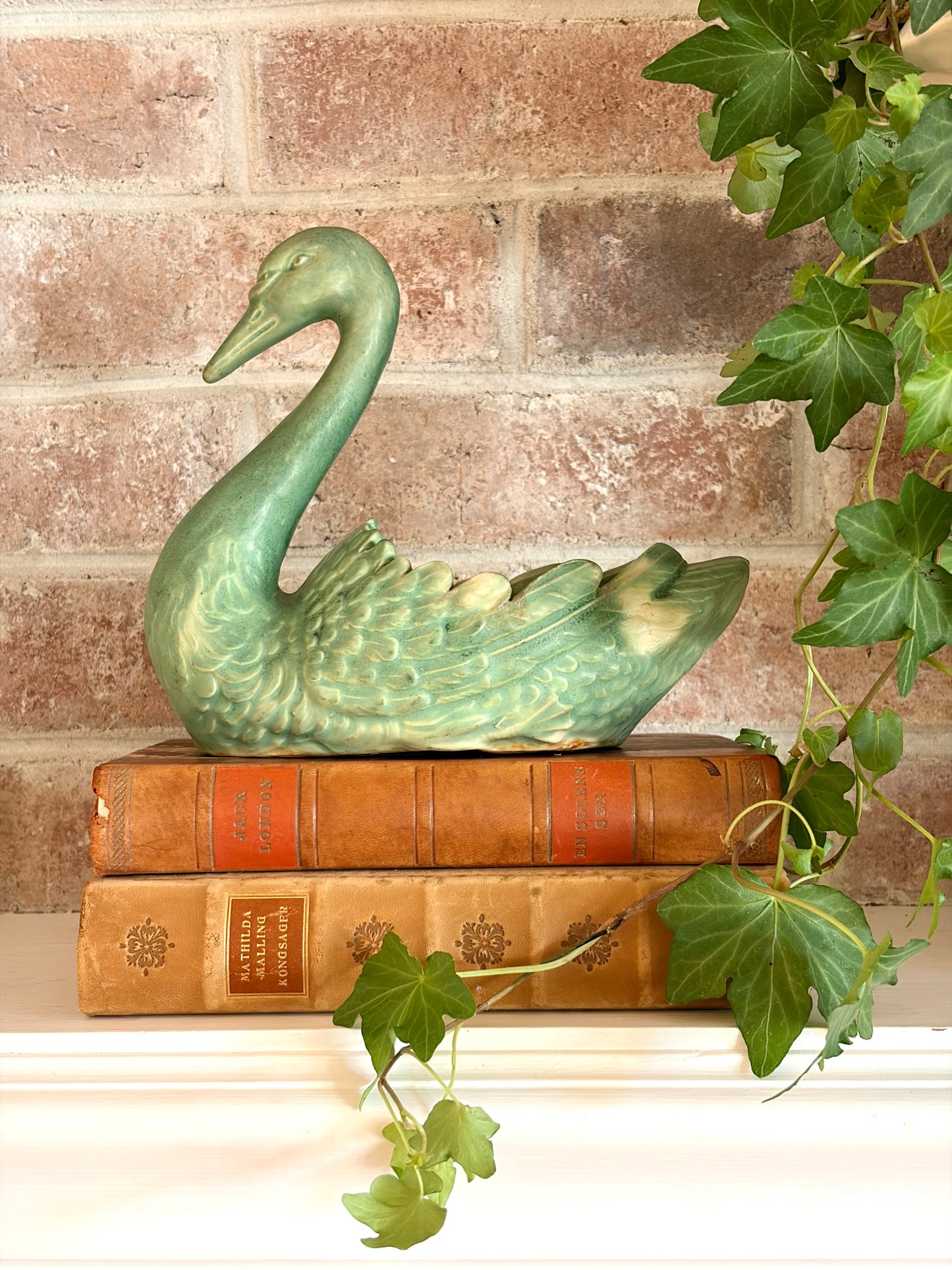 Vintage MCM Ceramic Swan Planter