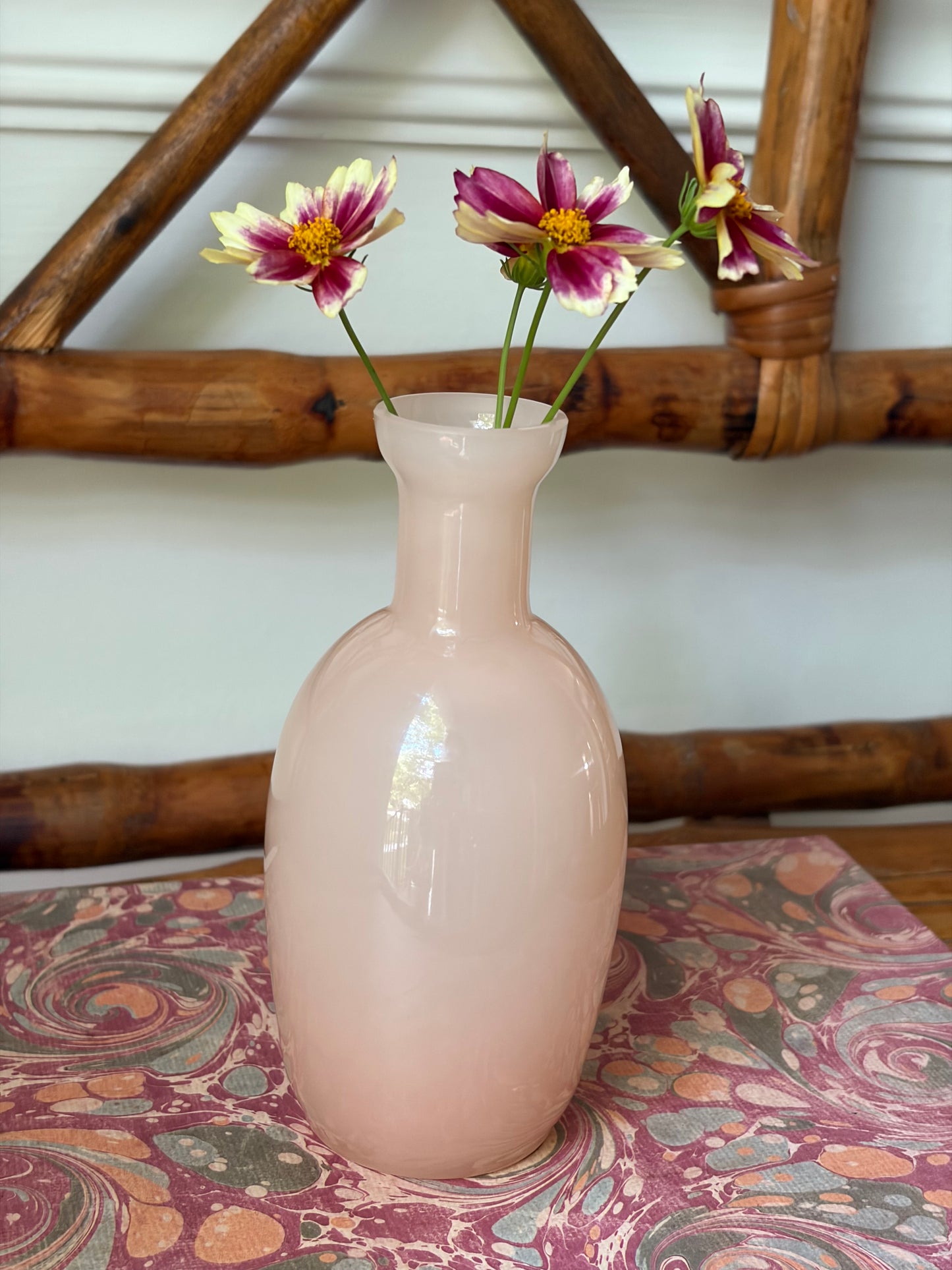 Vintage Pale Pink Opaline Bud Vase