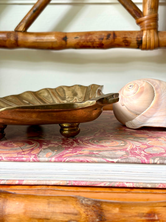 Vintage Footed Brass Shell