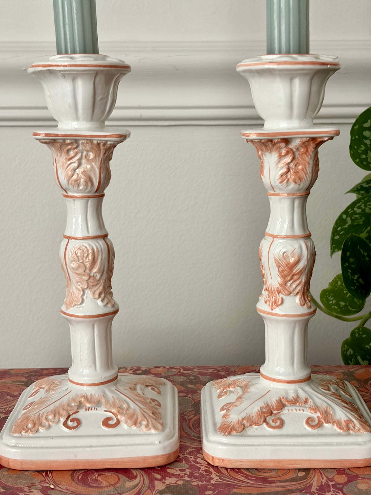 Vintage Italian Porcelain Candleholders