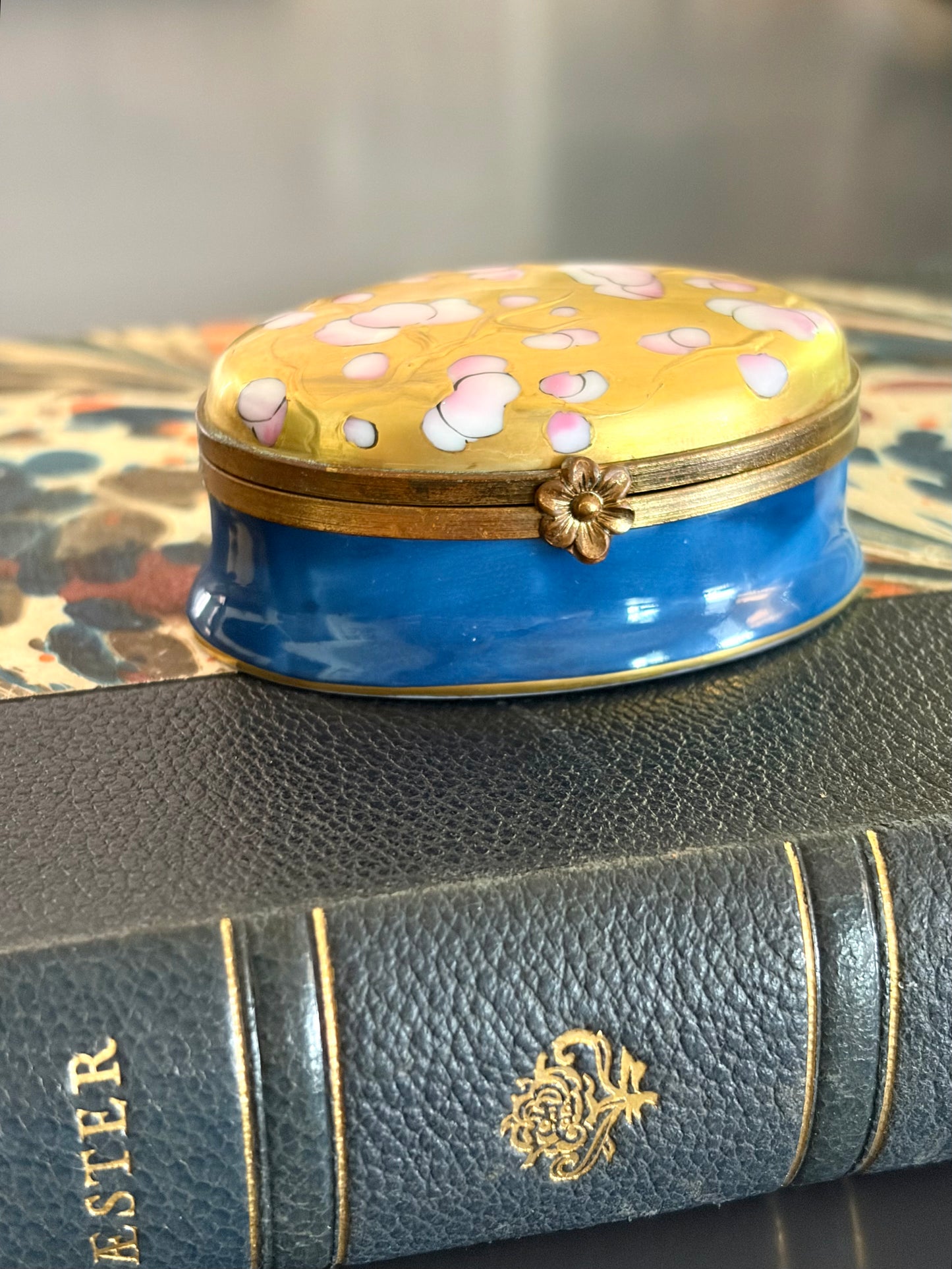 Vintage Cherry Blossom Limoges Box