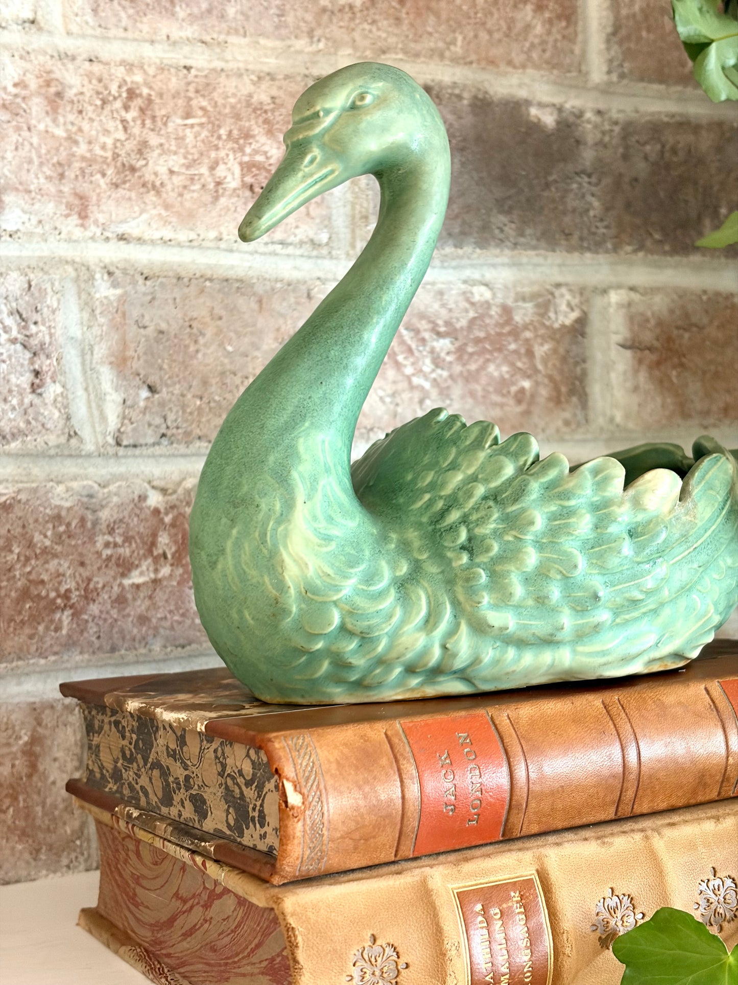 Vintage MCM Ceramic Swan Planter