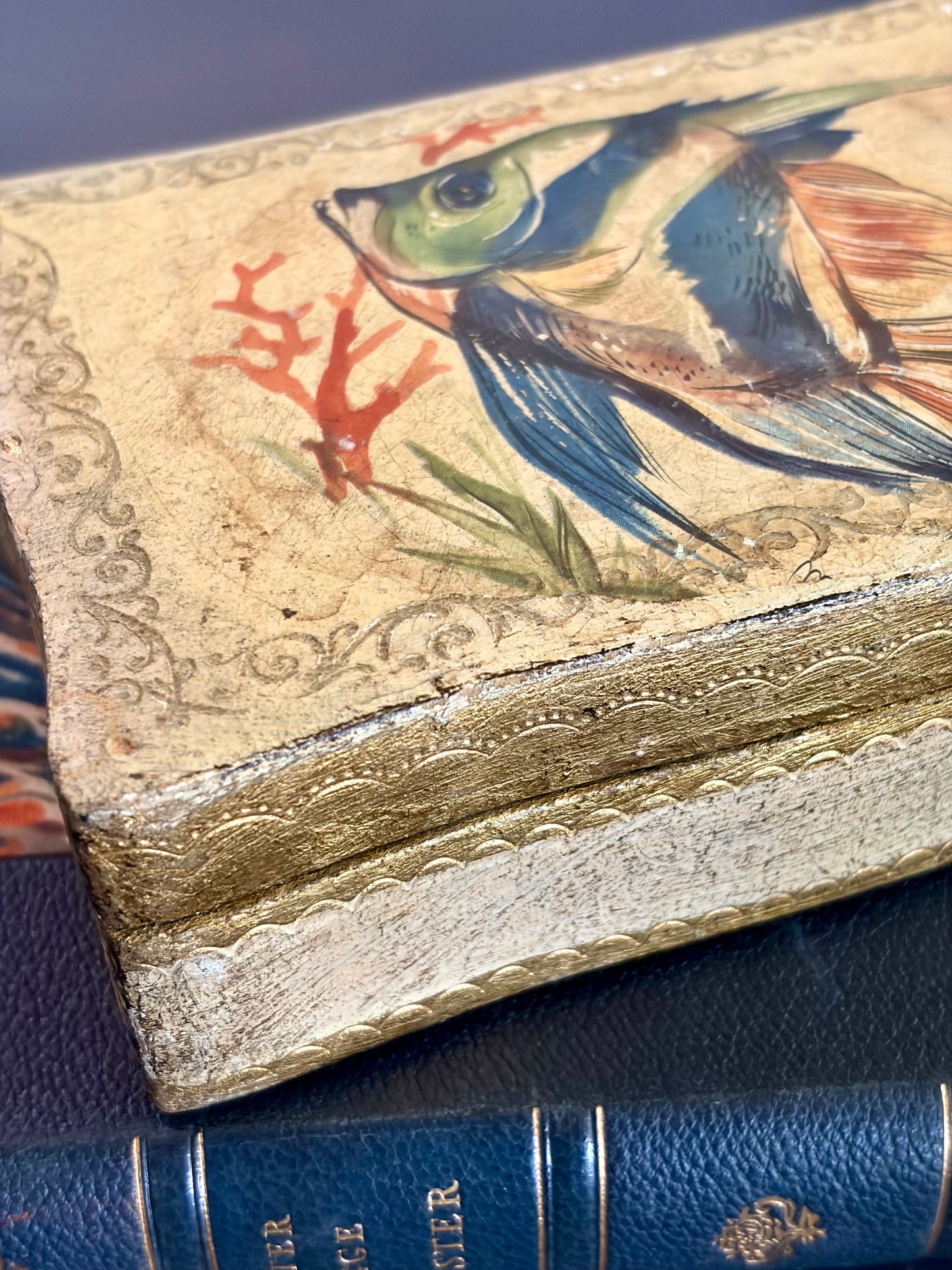 Vintage Florentine Angelfish Box