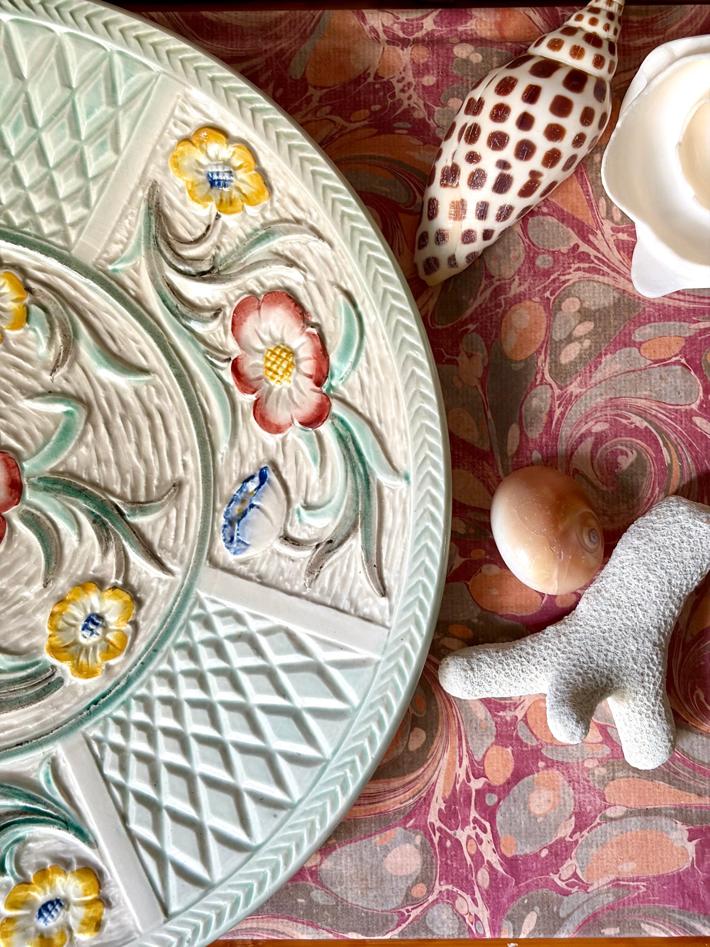 Vintage English Majolica Style Plate