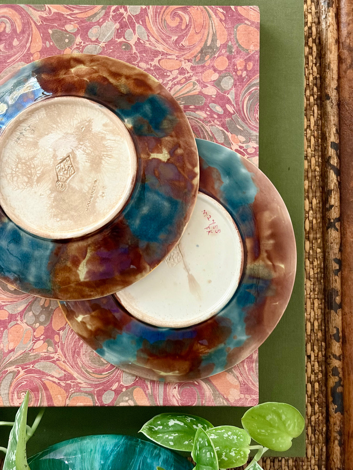 Pair of Antique Wedgewood Majolica Plates