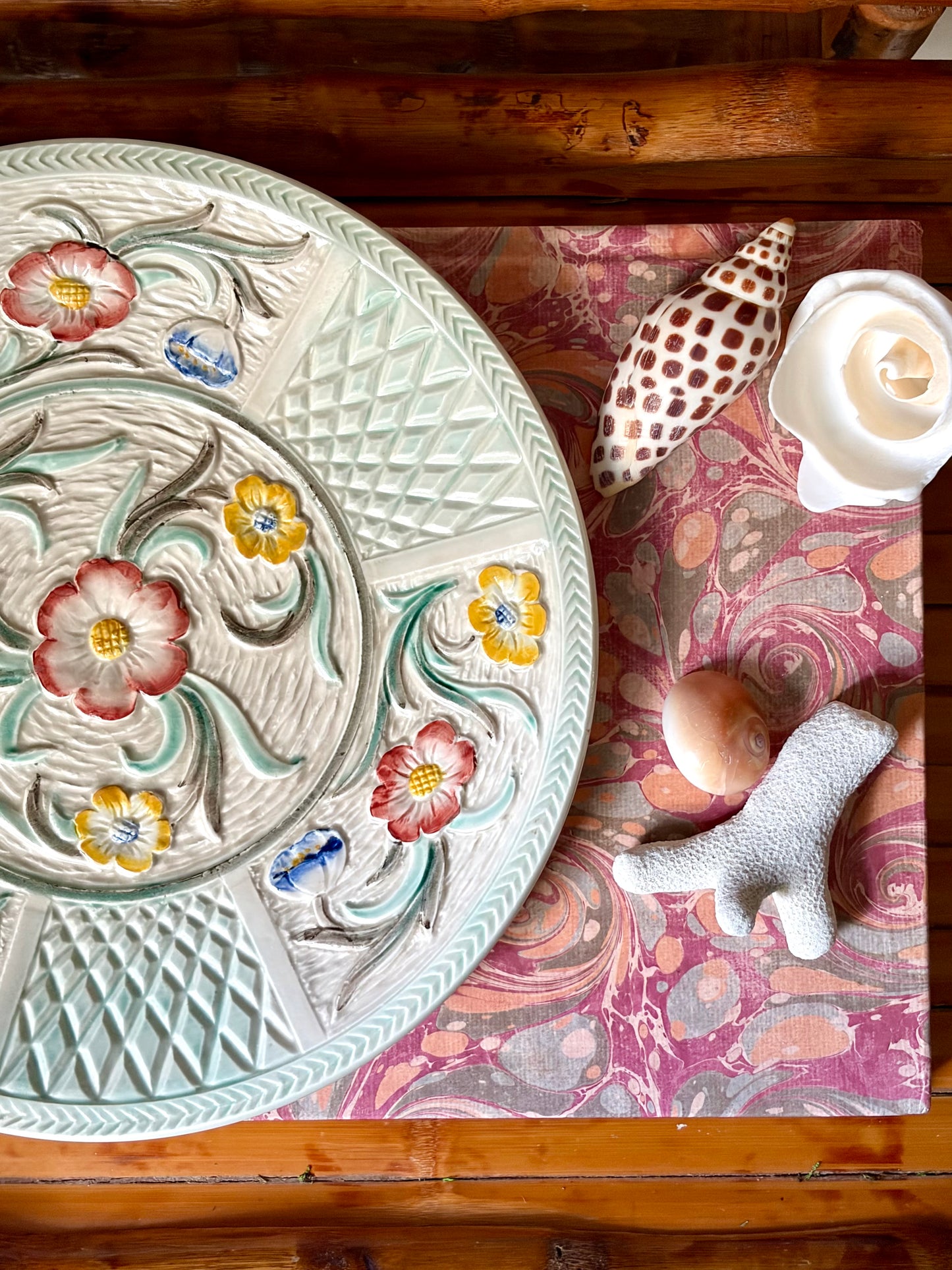 Vintage English Majolica Style Plate