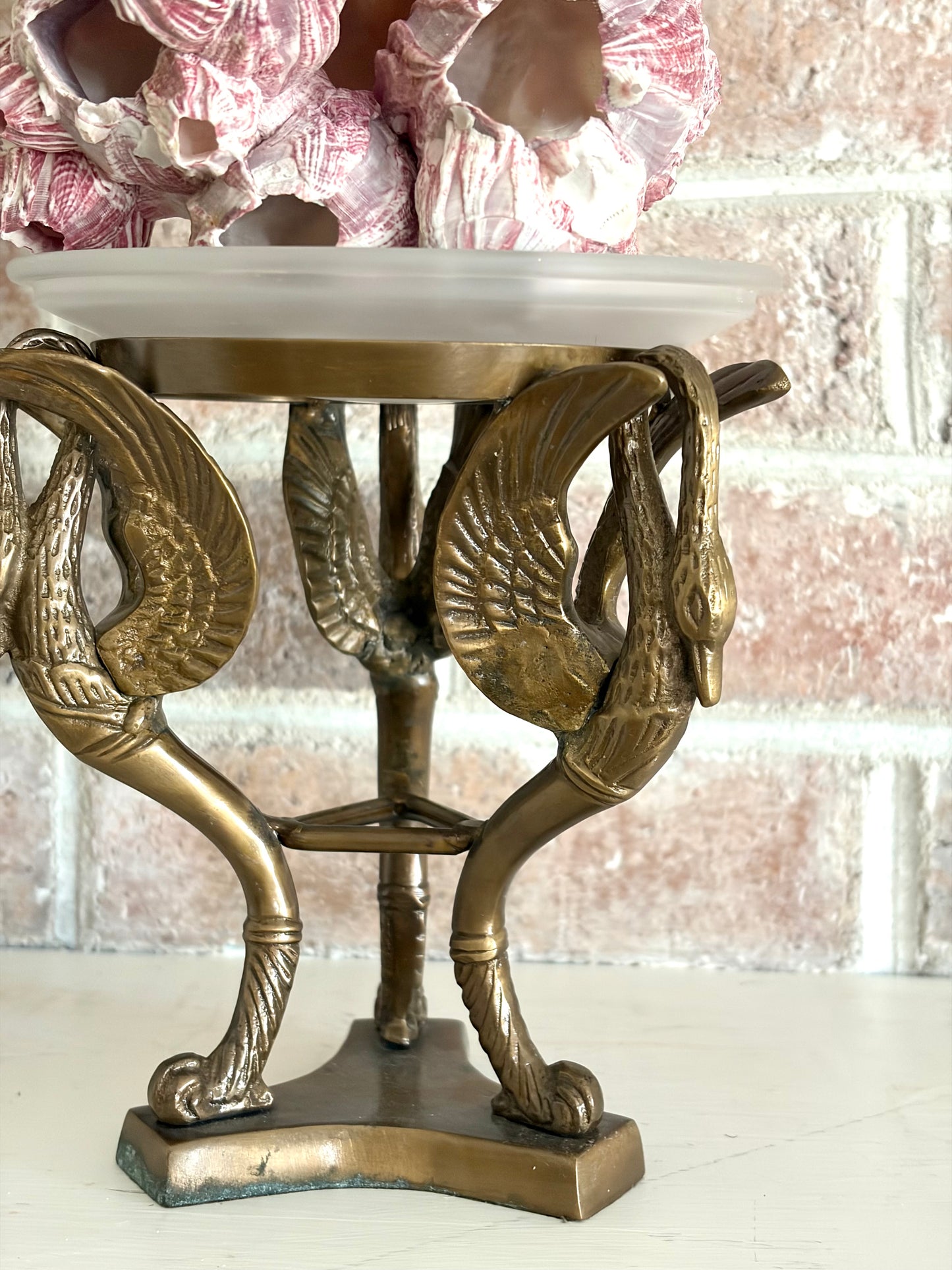 Vintage Brass Swan Stand