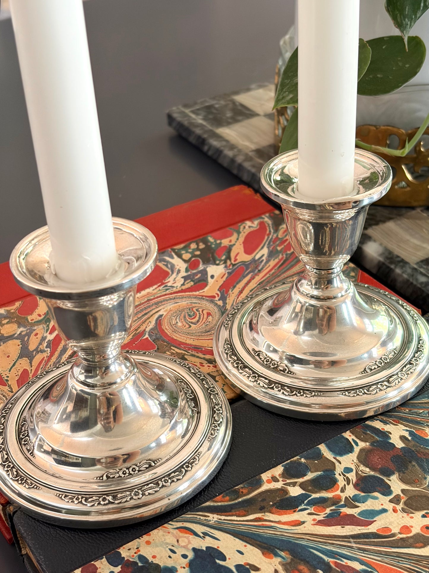 Vintage Weighted Sterling Candlesticks